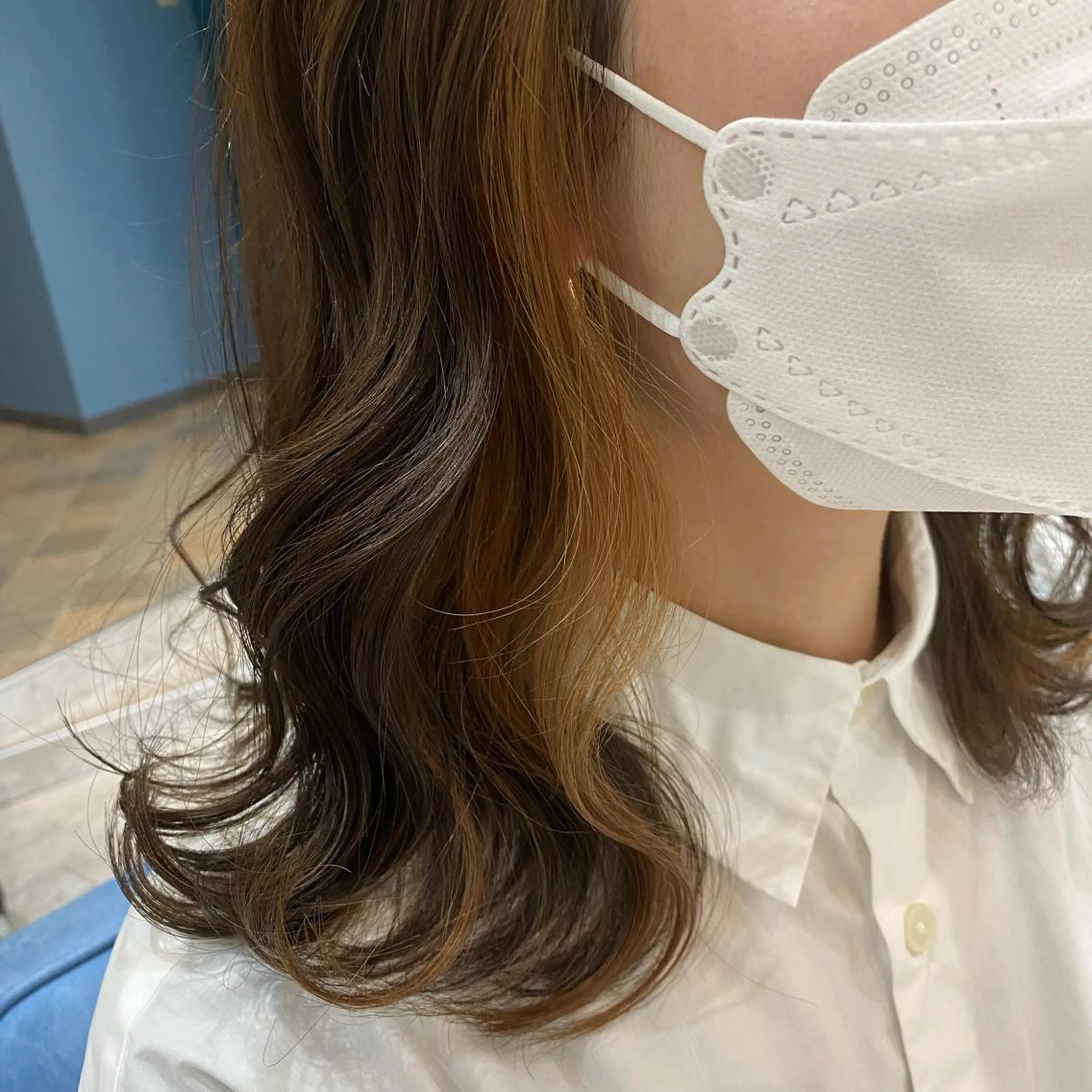 ミディアム カラー カット ヘアカラー トリートメント 🫧透け感⋆艶髪💎 山口アヤカのヘアスタイル
