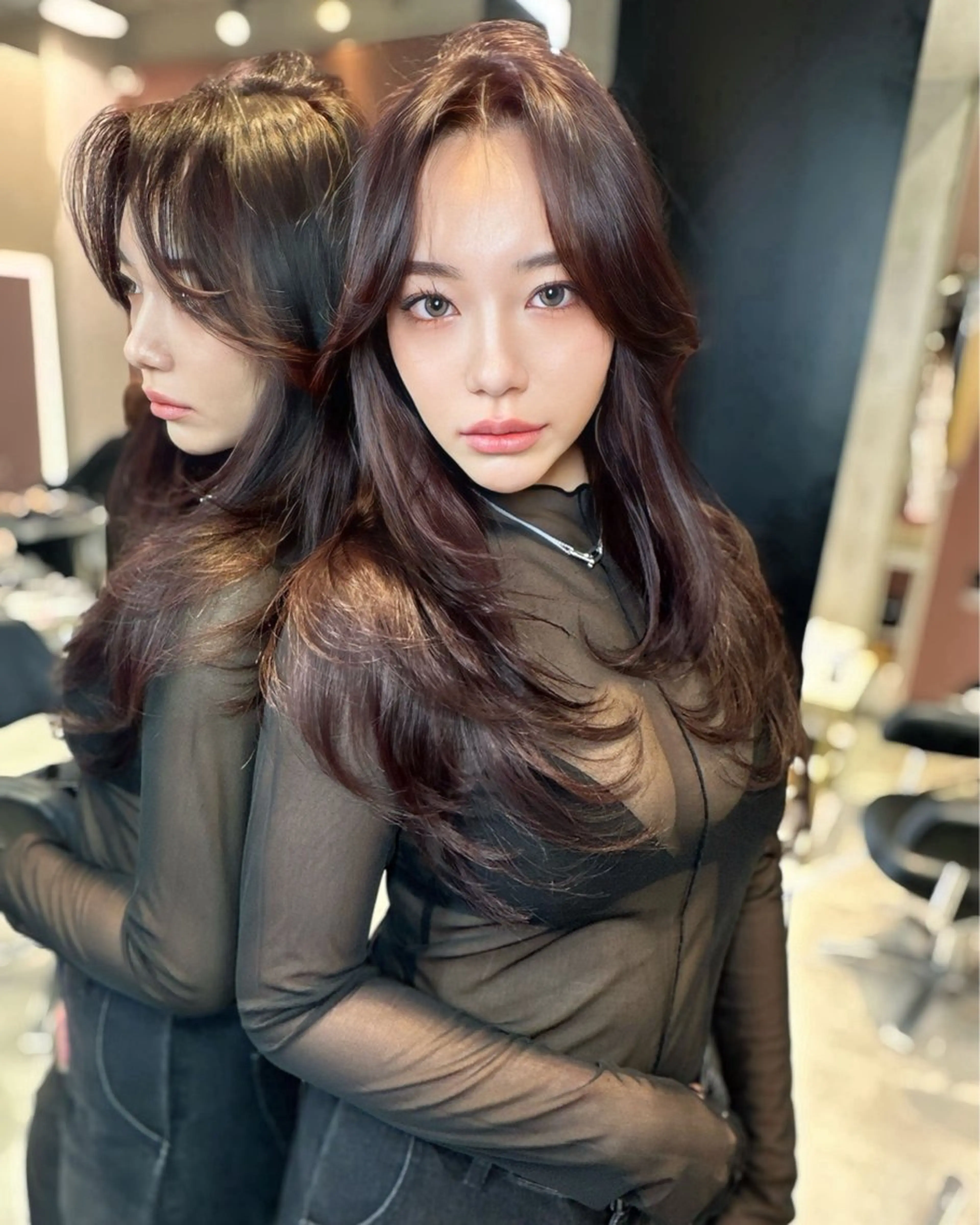 ロング カラー ブラウンカラー レイヤーカット カット ヘアカラー トリートメント 中韓🇨🇳🇰🇷 🤍TAKAHIROのヘアスタイル