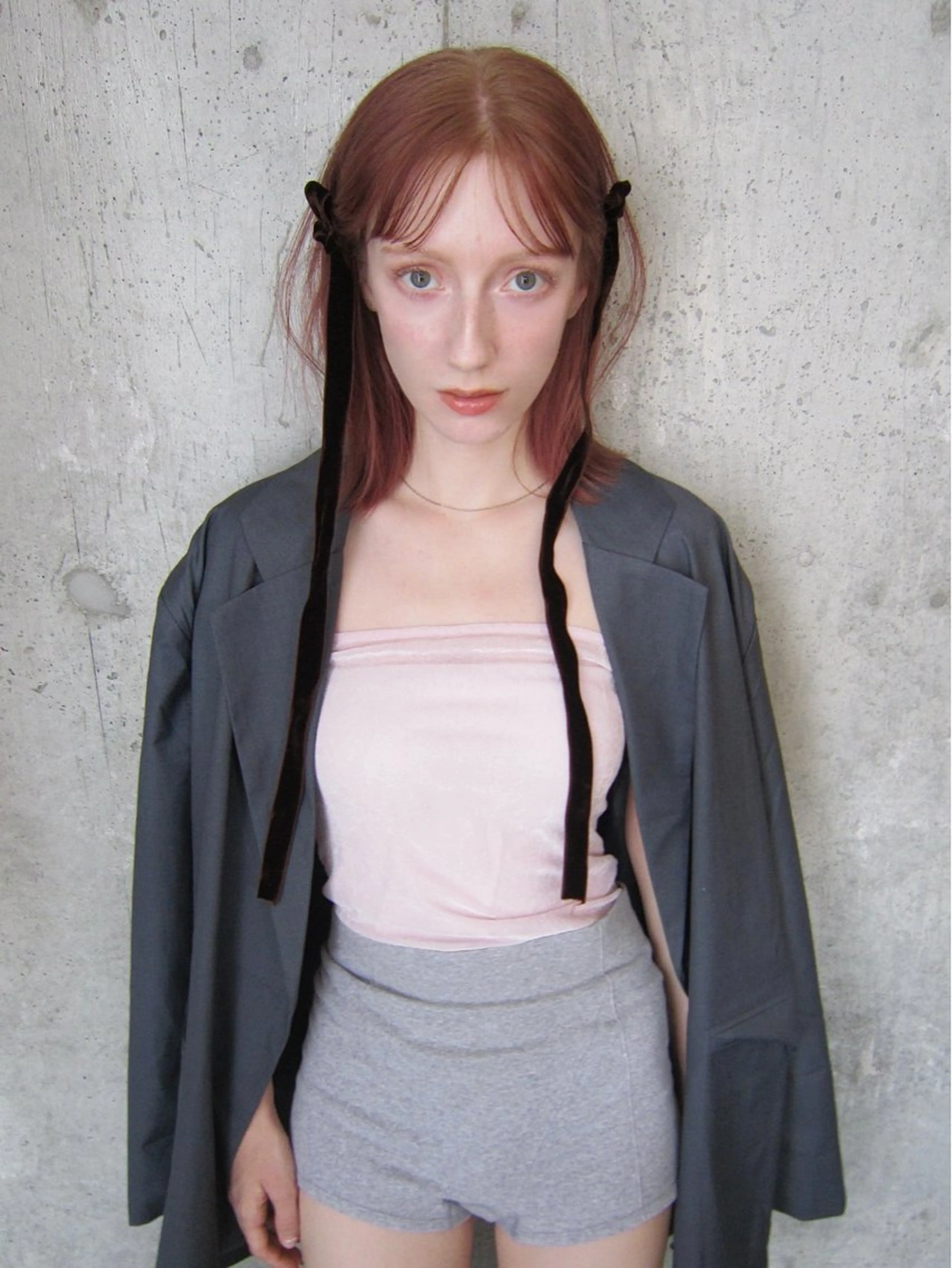 セミロング カラー 落合希 Olivebeigeのヘアスタイル