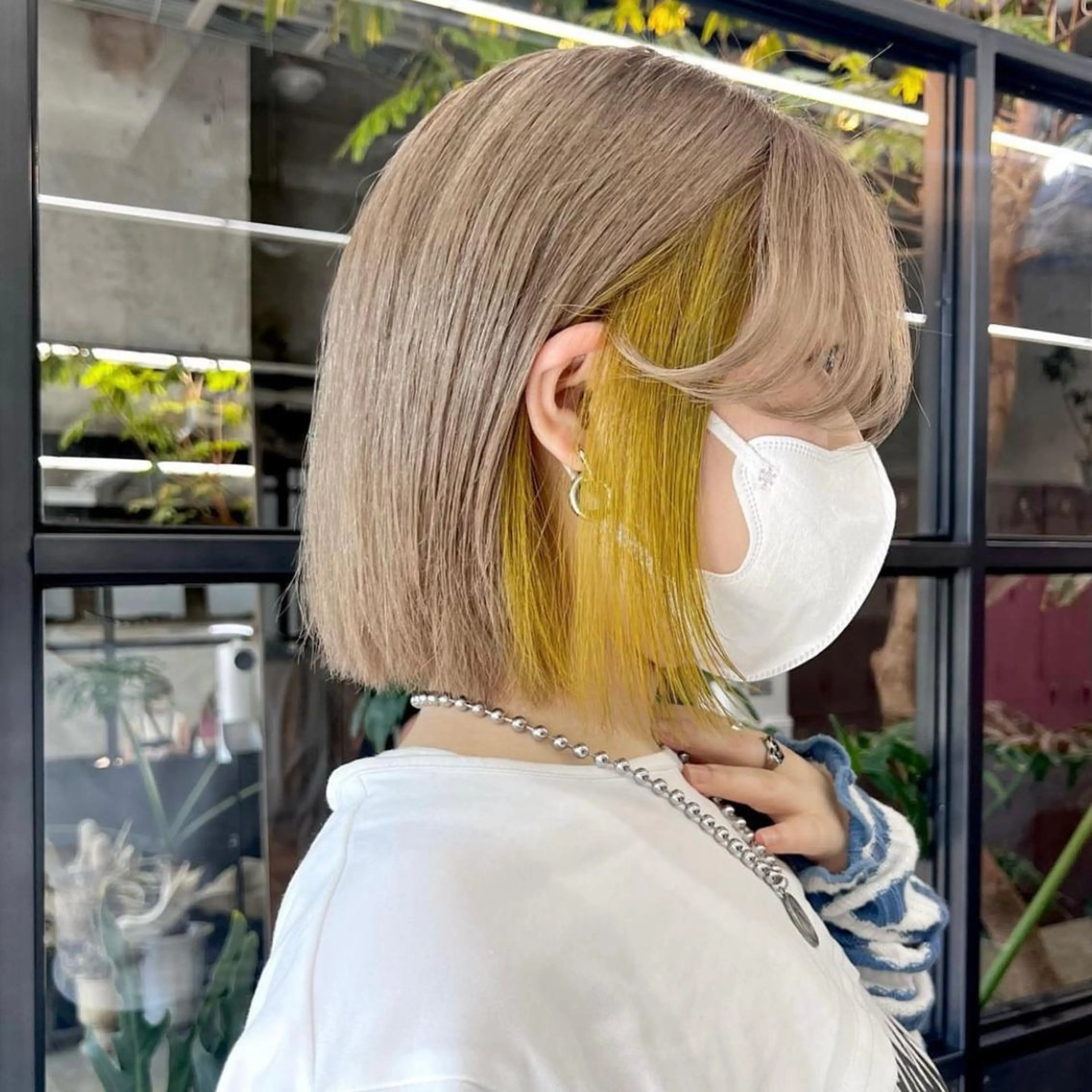 ミディアム カラー ベージュカラー インナーカラー ミルクティーベージュ イエローカラー ヘアカラー トリートメント 韓国ヘア /男女❄️ 細江 美紅のヘアスタイル