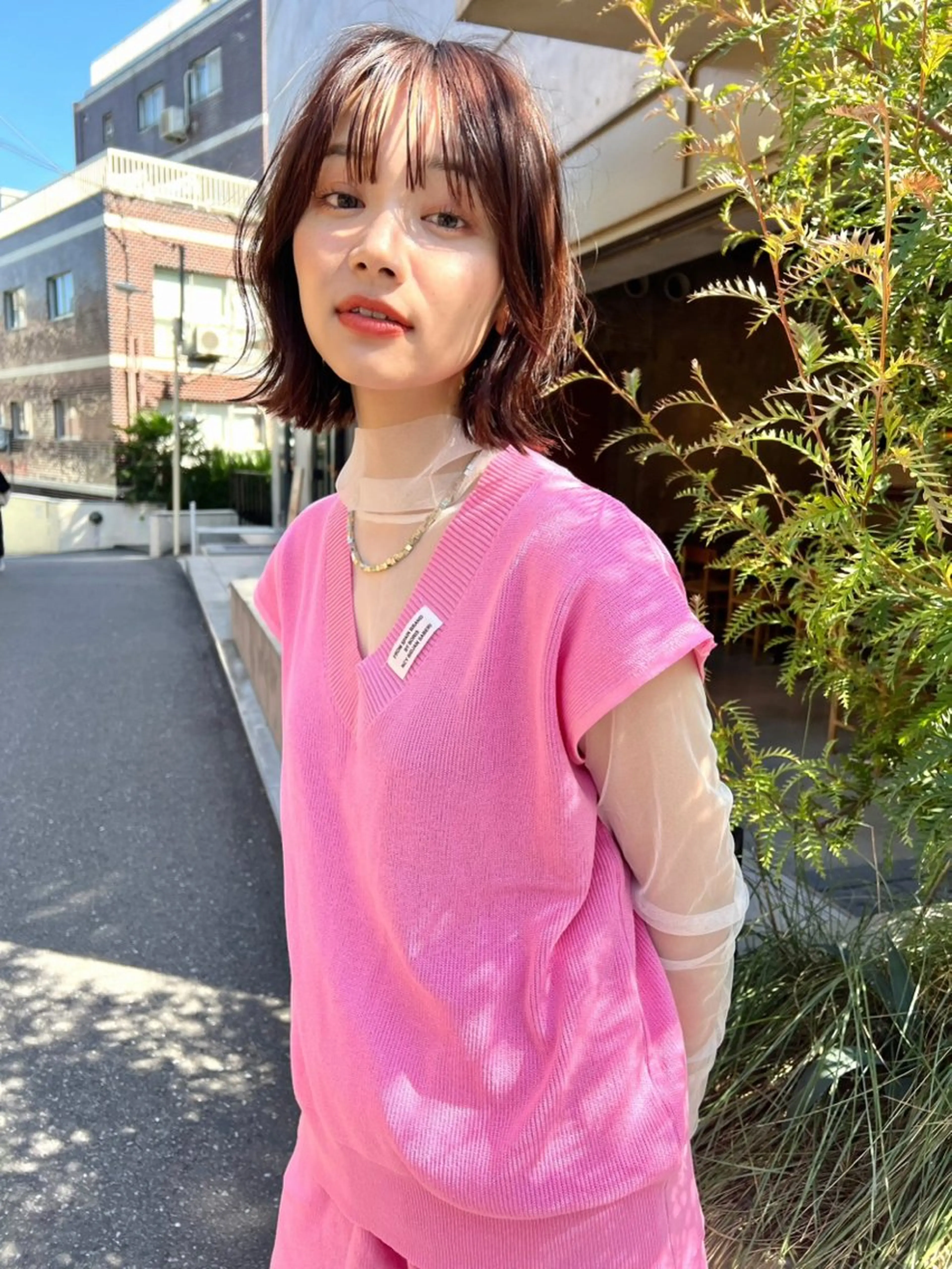 ミディアム カラー パーマ カット ヘアカラー トリートメント ヘッドスパ ヘアセット 透明感/オリーブ/ グレージュ/YUKAのヘアスタイル