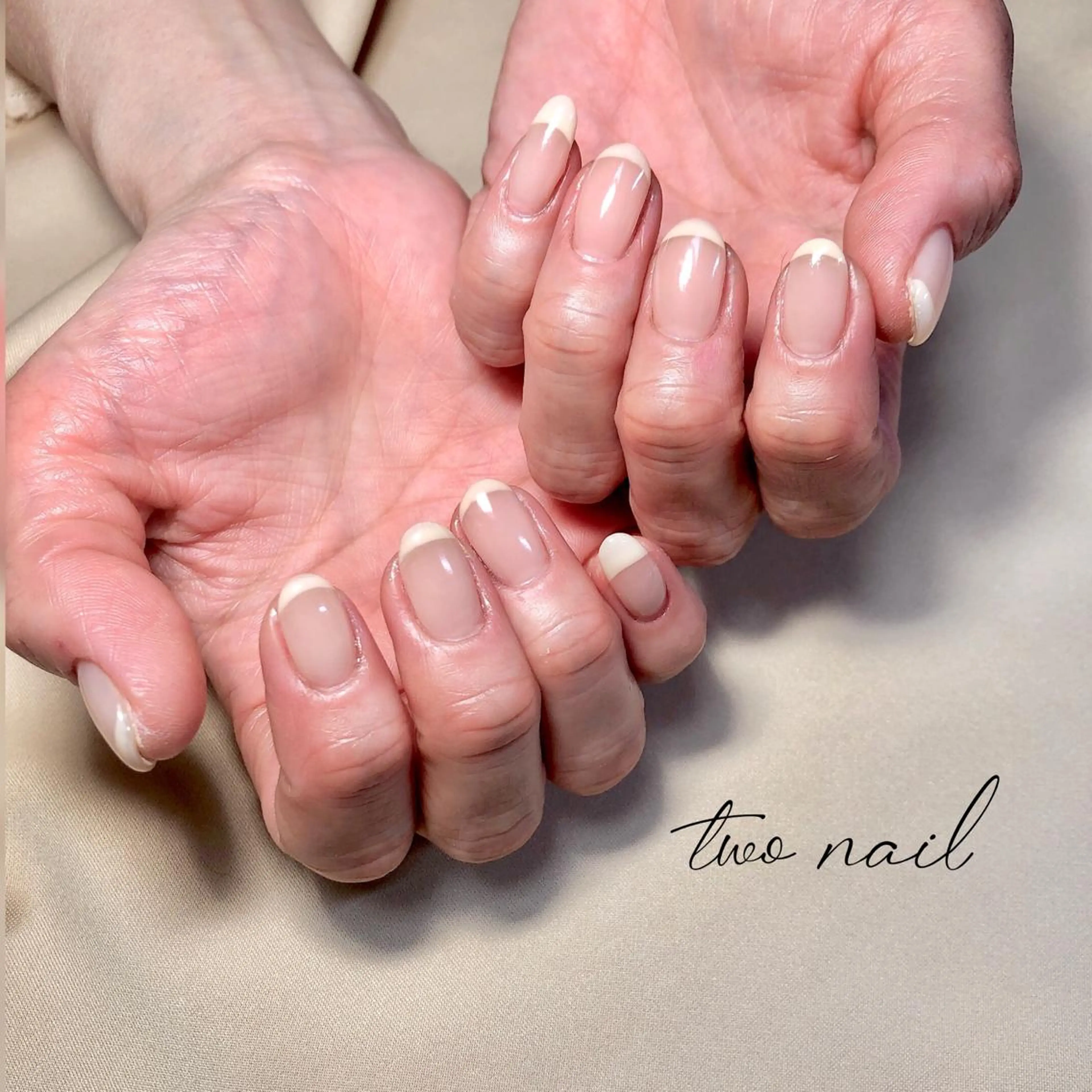 ネイル アートネイル フットネイル ハート ニュアンスネイル ホワイト two nailのネイルデザイン