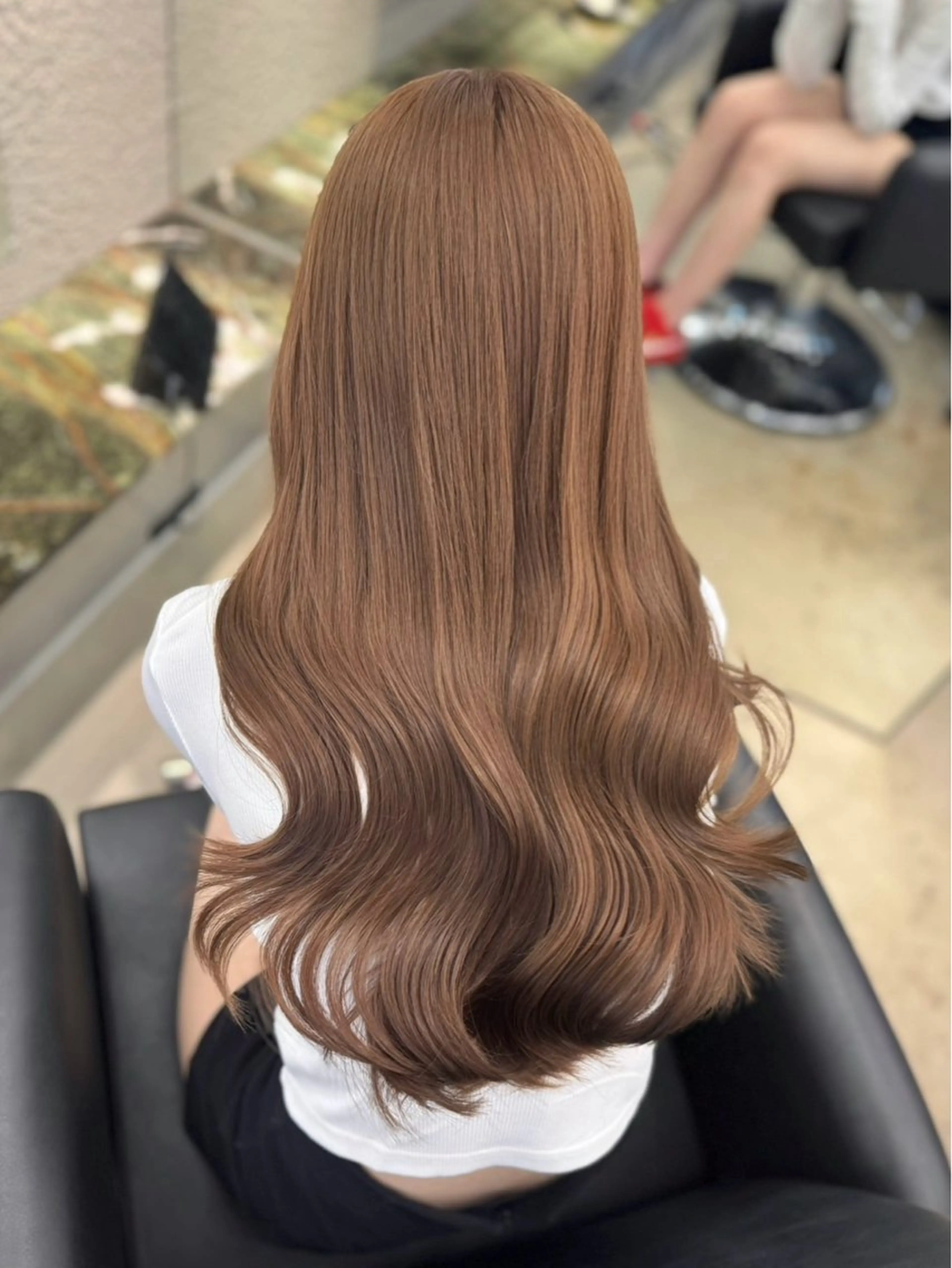 ロング カラー ベージュカラー ブリーチ ブリーチなしカラー ヘアカラー PELE所属・愛されミルクティー 💍🎀yuiのヘアスタイル