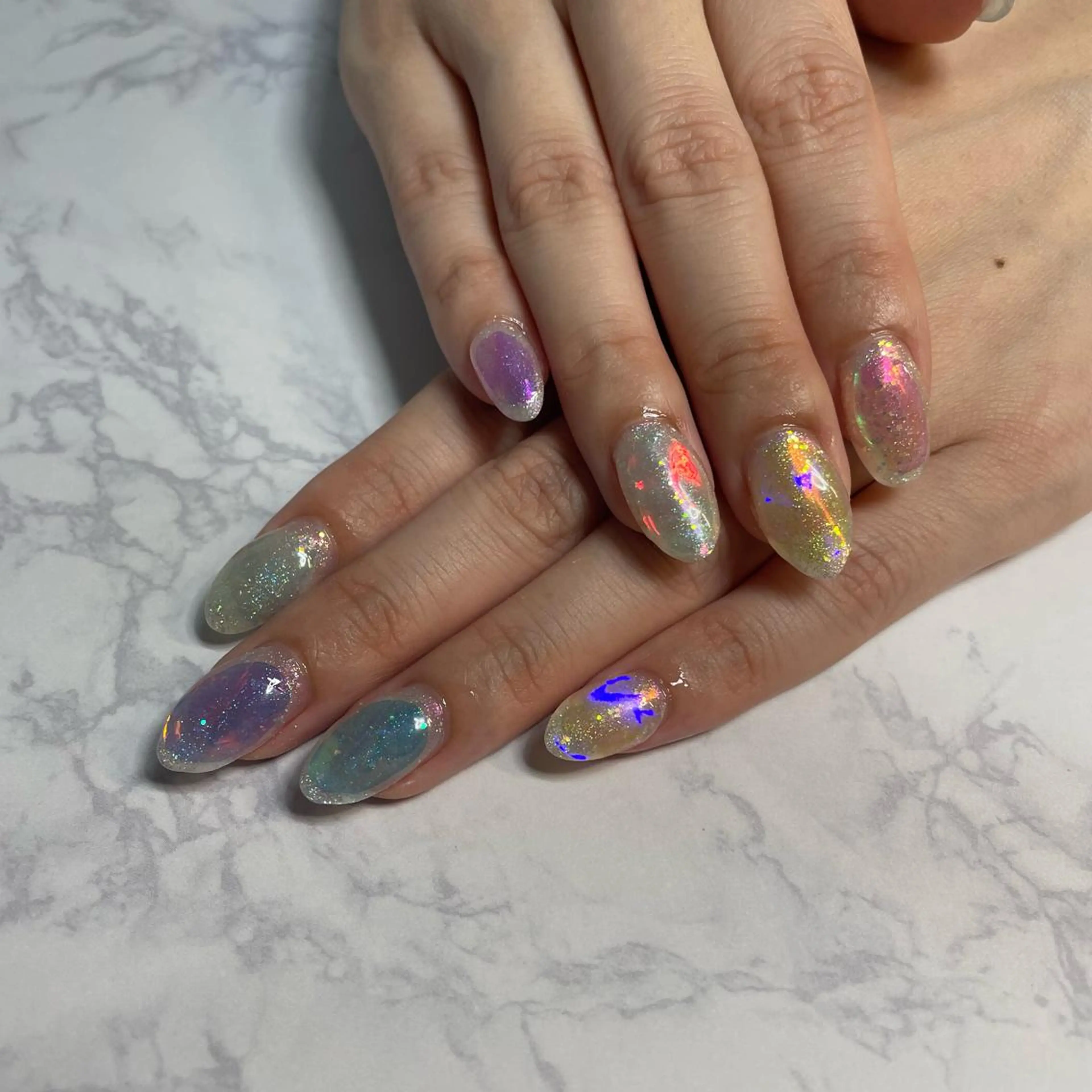 ネイル 氷ネイル・うるうるネイル 韓国/網紅/パーツ M-salonのネイルデザイン