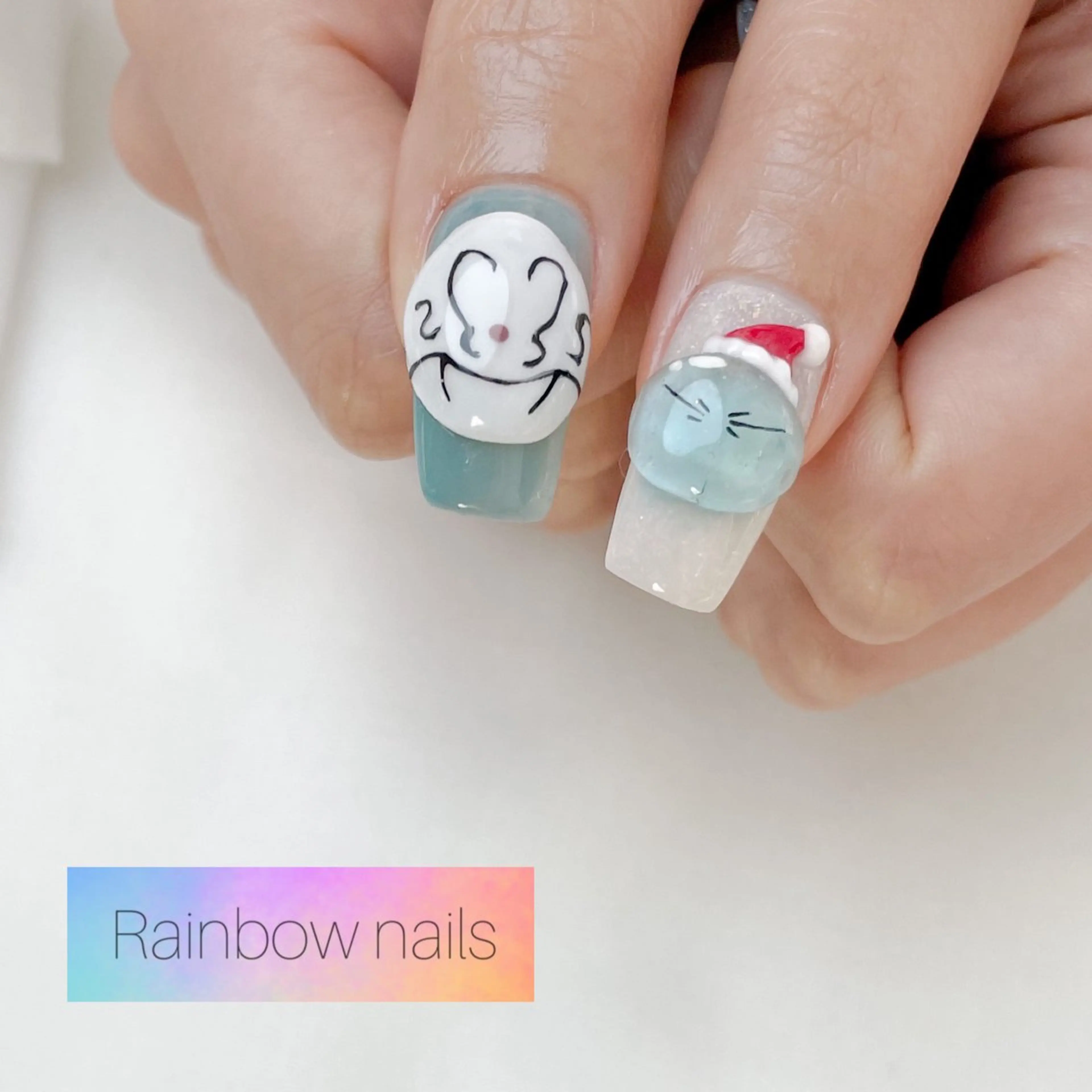 ネイル Rainbow nailsくろちゃんのネイルデザイン
