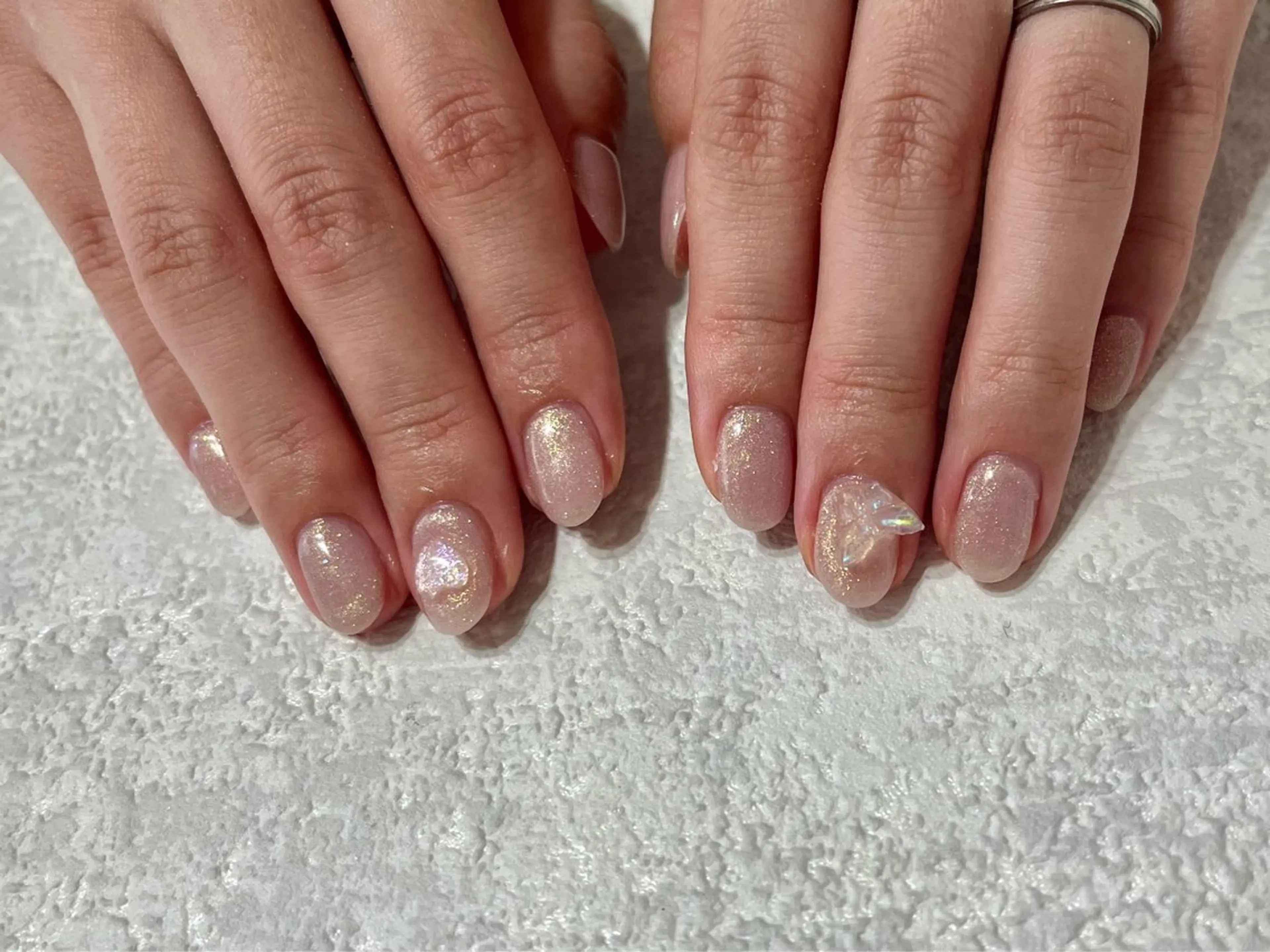ネイル オーロラネイル フットネイル フレンチネイル ジェルネイル キラキラネイル ハンドネイル kiki nail たまプラーザのネイルデザイン
