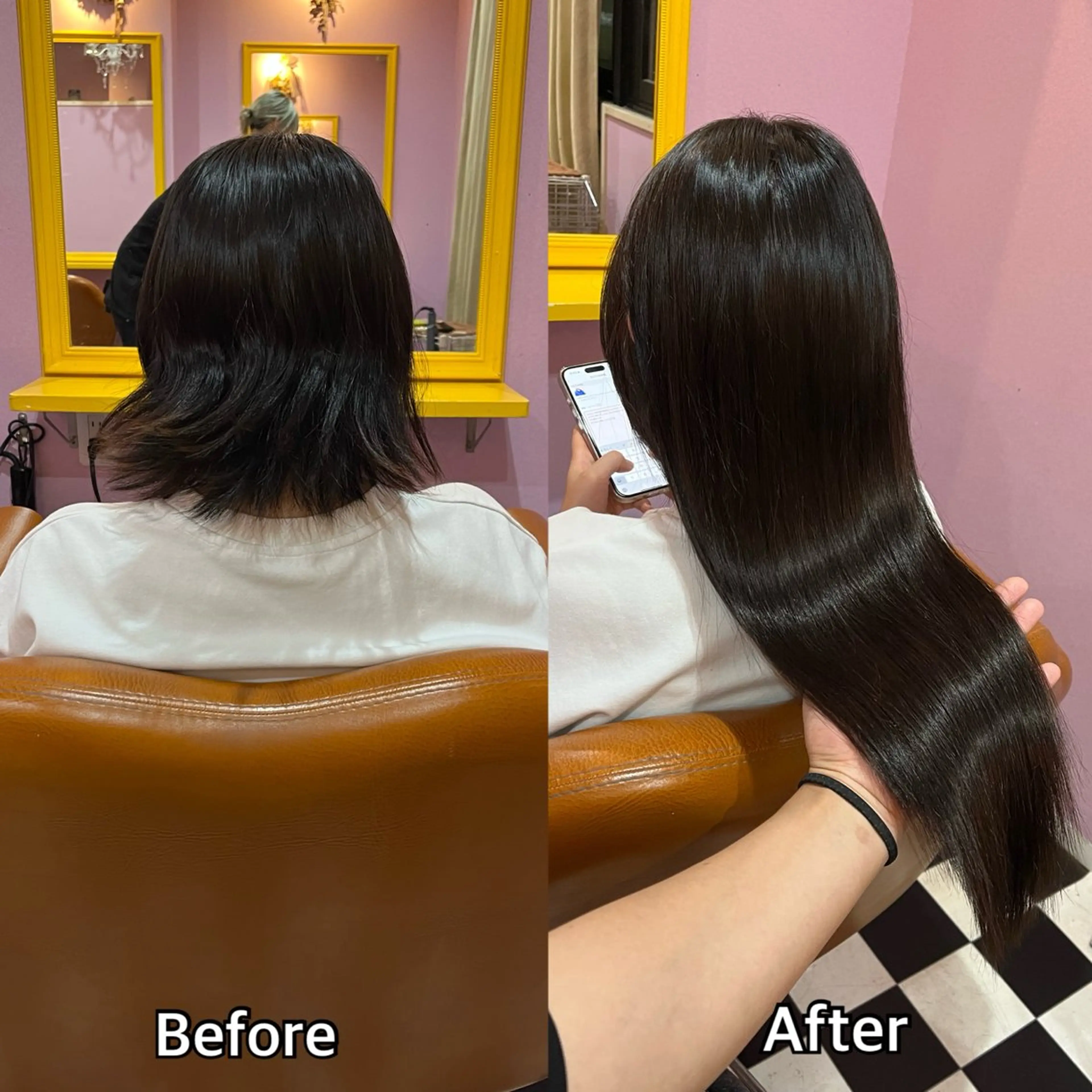 ロング シール+ちび編み込み エクステ梅田🐨のヘアスタイル