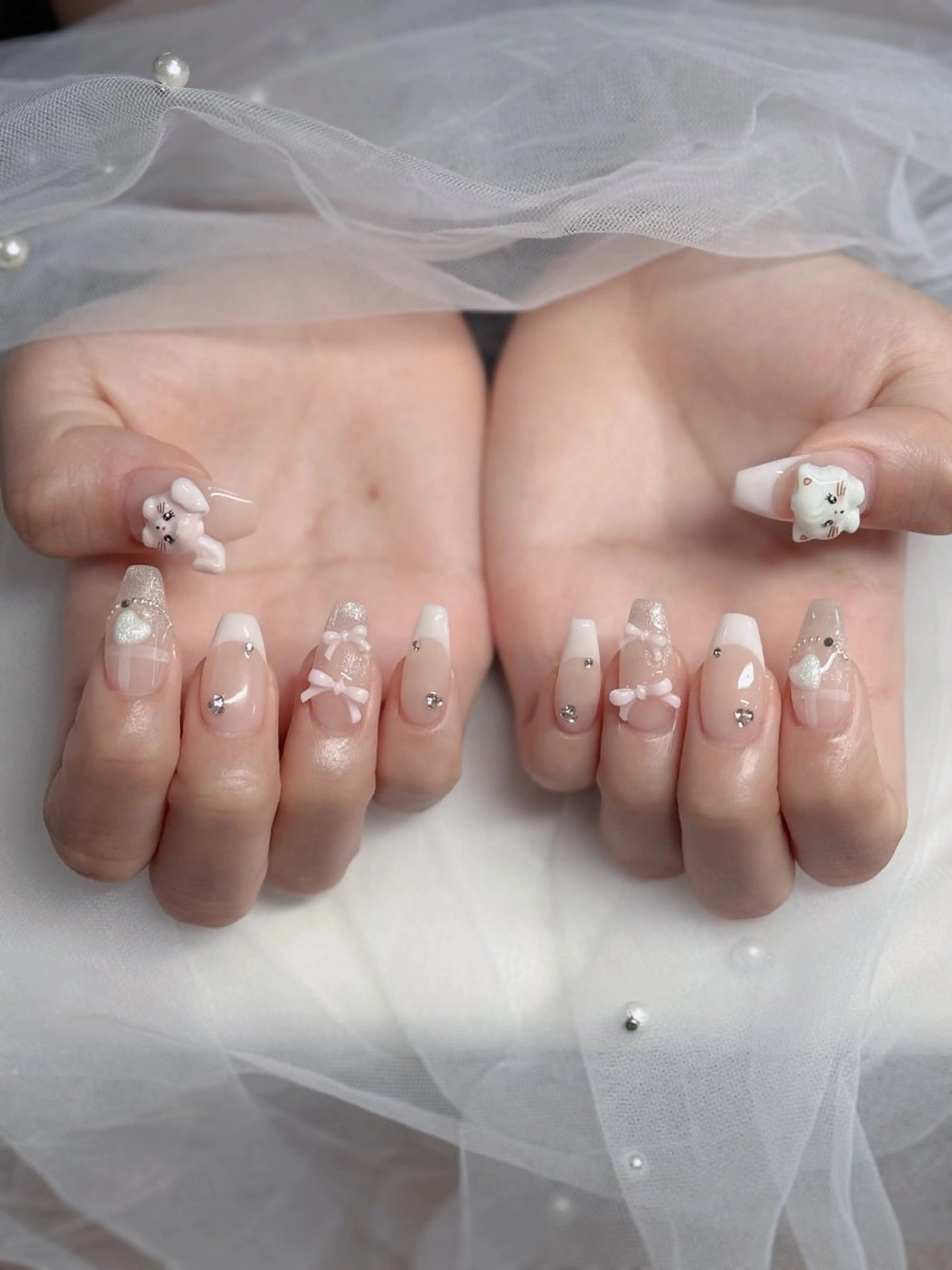 ネイル アートネイル 成人式 ジェルネイル ニュアンスネイル 夏ネイル ハンドネイル neco H.babynailのネイルデザイン