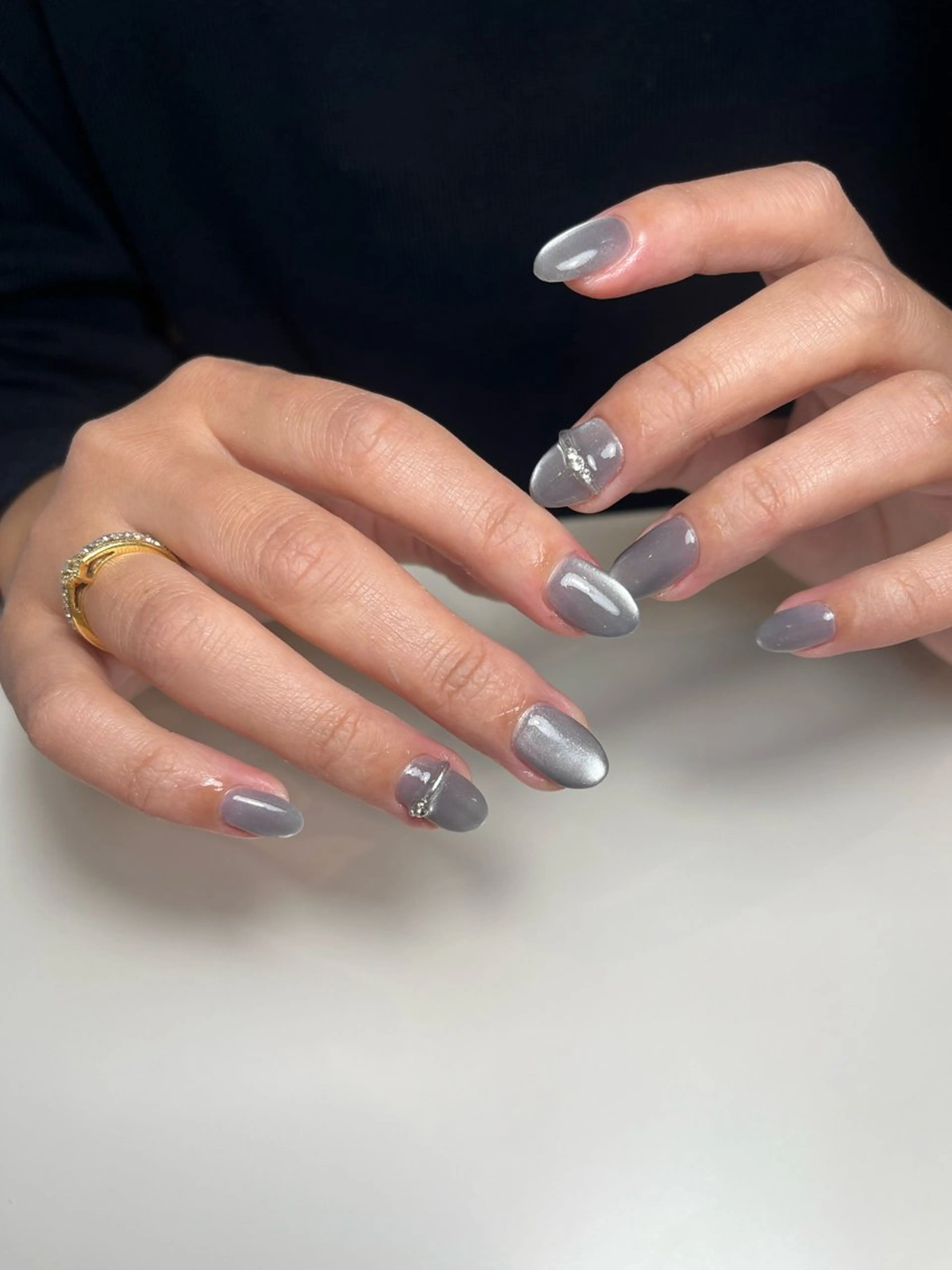 ネイル ブルー ハンドネイル ballie／小野原 なつみのネイルデザイン