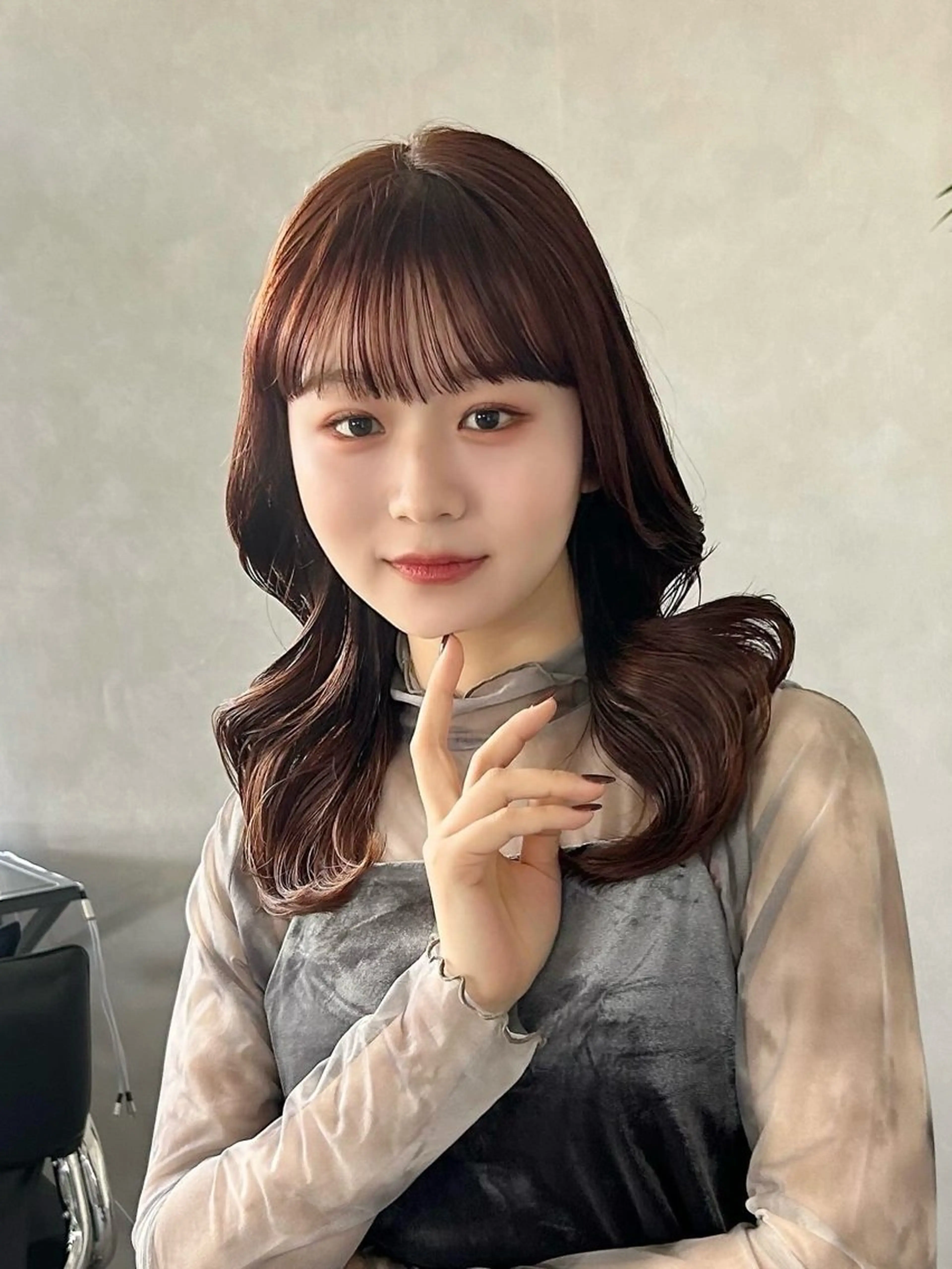 ミディアム カラー ブラウンカラー ピンクカラー ピンクブラウン レイヤーカット カット ヘアカラー トリートメント ❤️ショートカット ・顔周りカット❤️のヘアスタイル