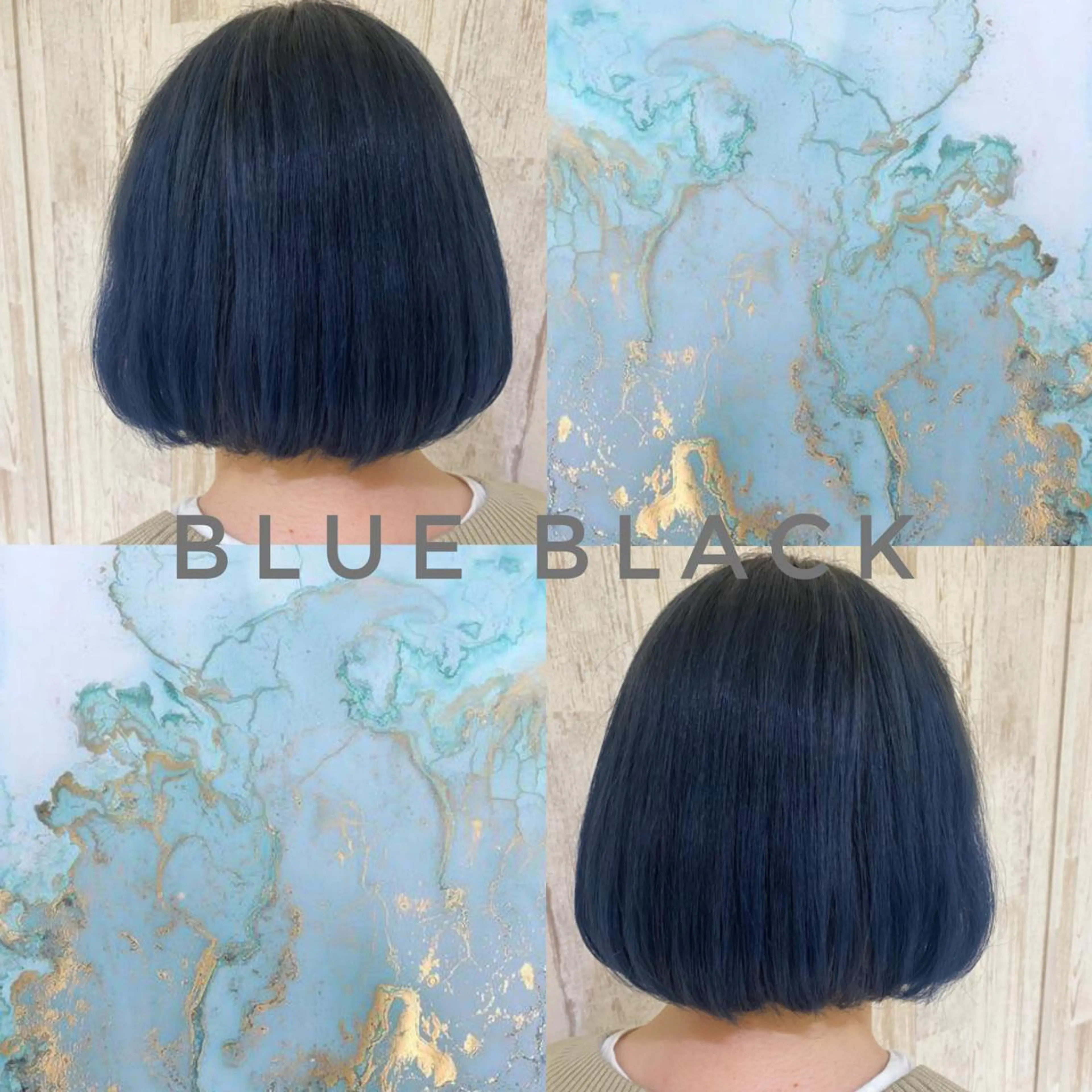 ショート カラー 黒髪 ブルーカラー ブルーブラック 🌼NAMI 🌼のヘアスタイル