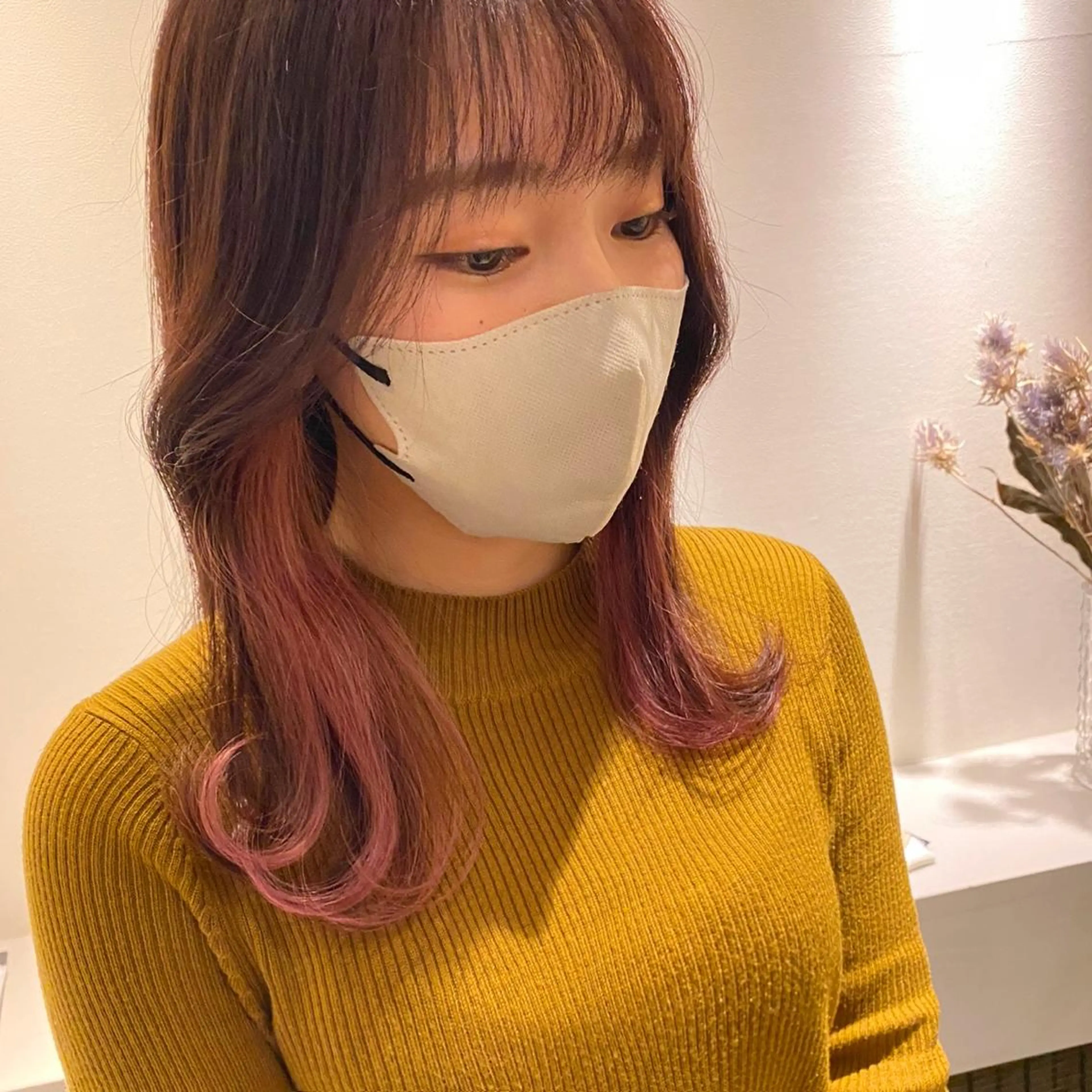 ミディアム アッシュ ボブ 髪質改善 レイヤーカット カット ヘアカラー ショート〜ミディアム 喜多司のヘアスタイル