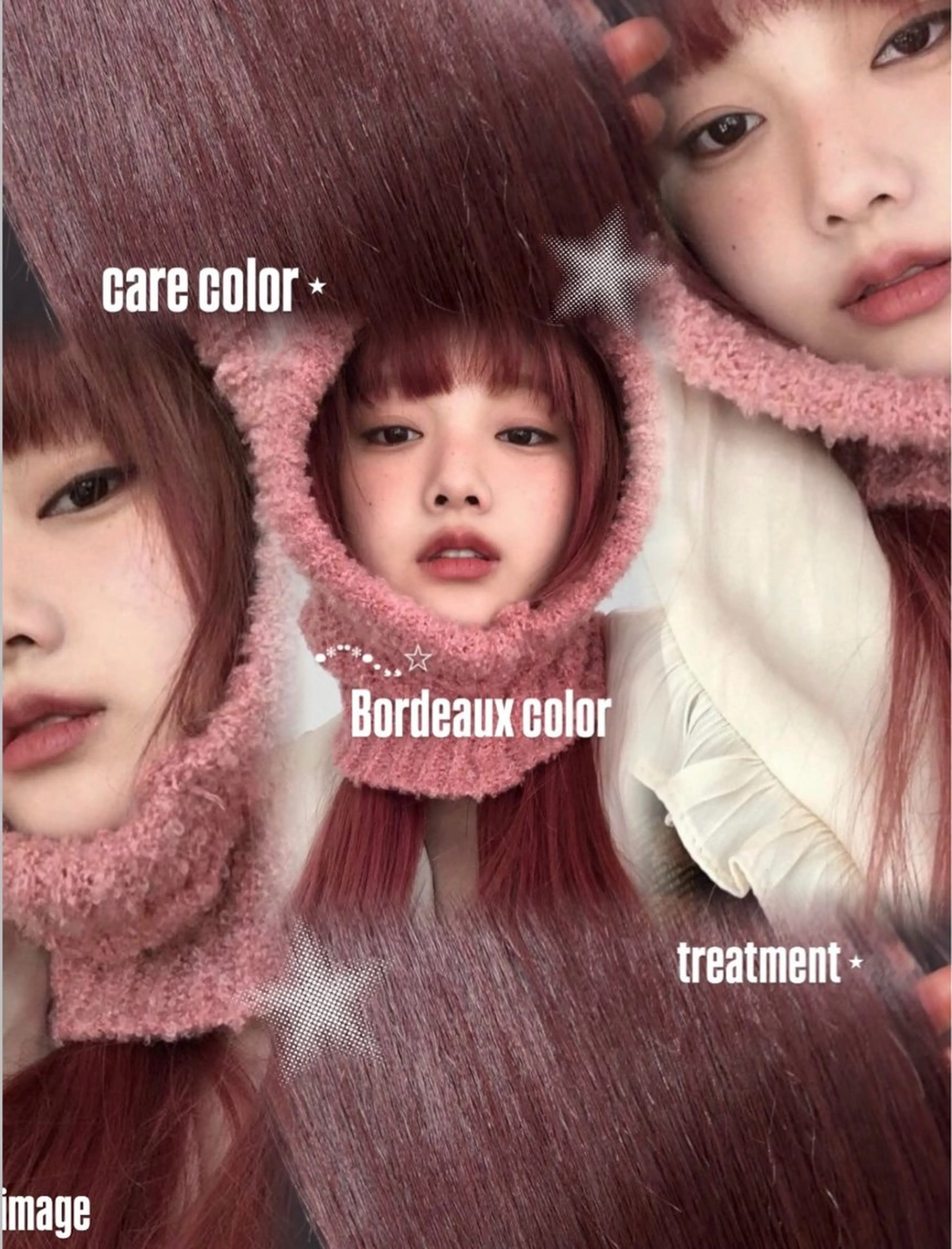 ロング カラー ショートボブ ベージュカラー ブリーチ ボルドーカラー ケアブリーチ ヘアカラー トリートメント ヘアセット ✭Y2K艶髪✭国分寺 sisterLinoのヘアスタイル