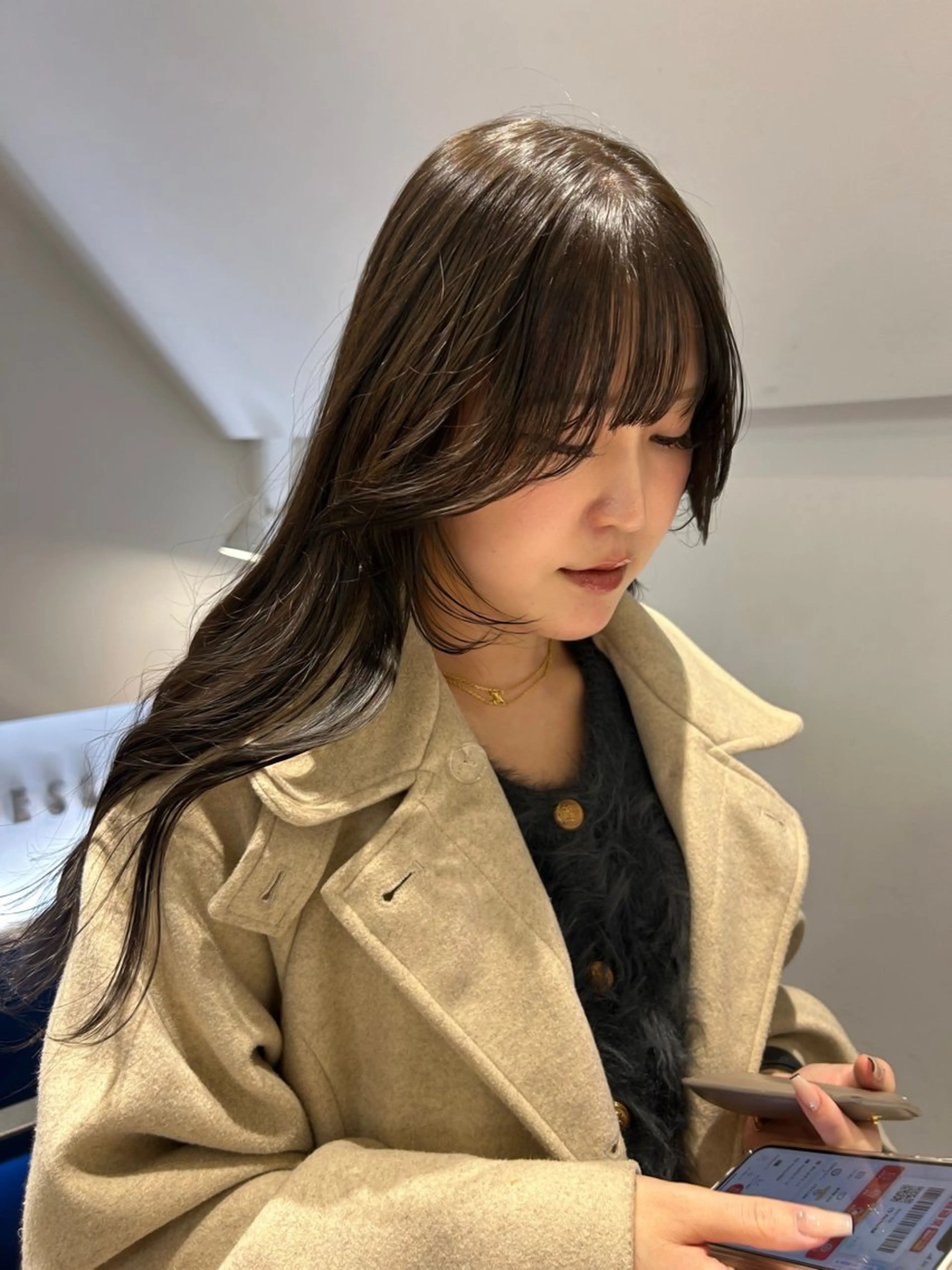 ロング カラー パーマ カット ヘアカラー レイヤー/透明感/ ブリーチなし/わかなのヘアスタイル