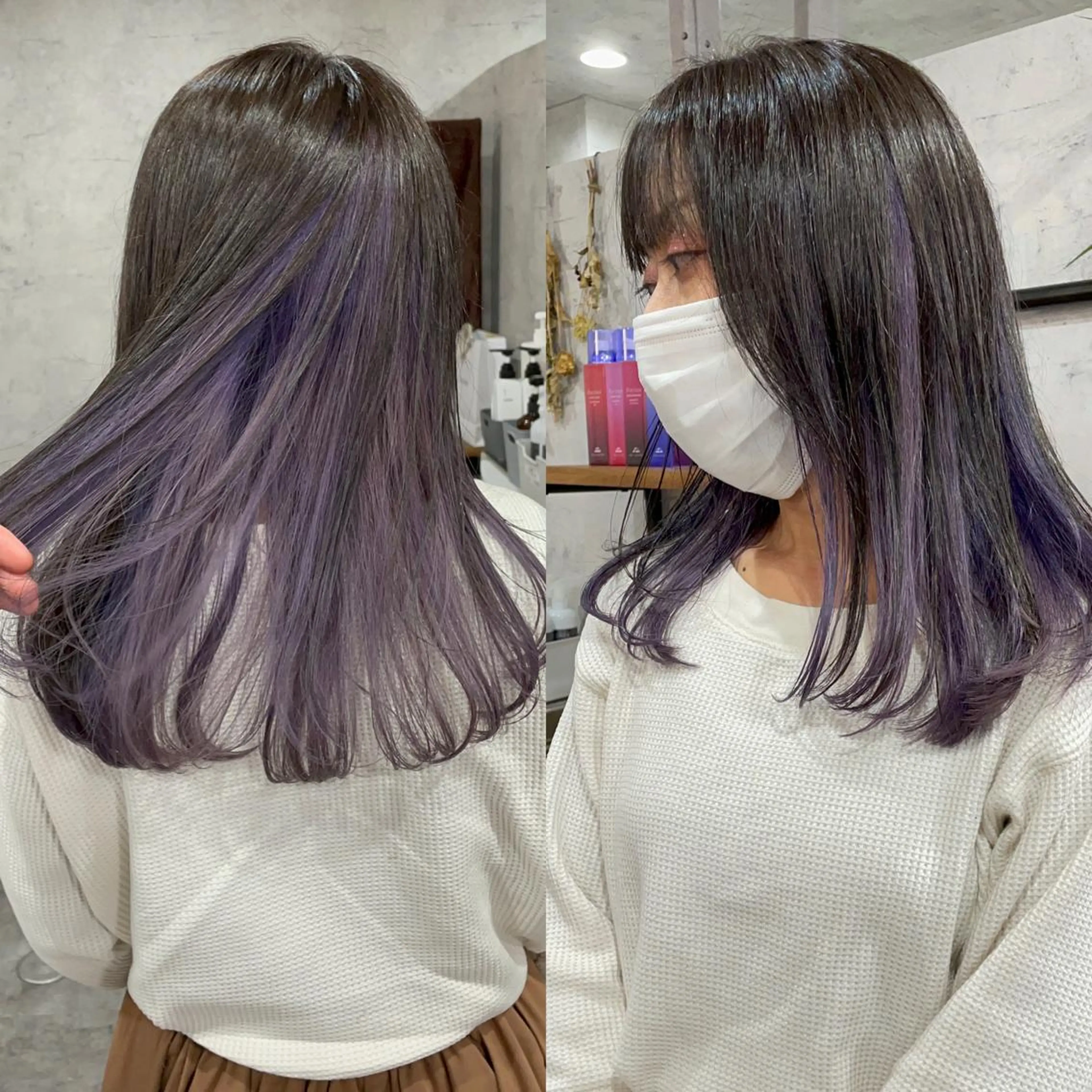 セミロング カラー タカハシ ユウキのヘアスタイル