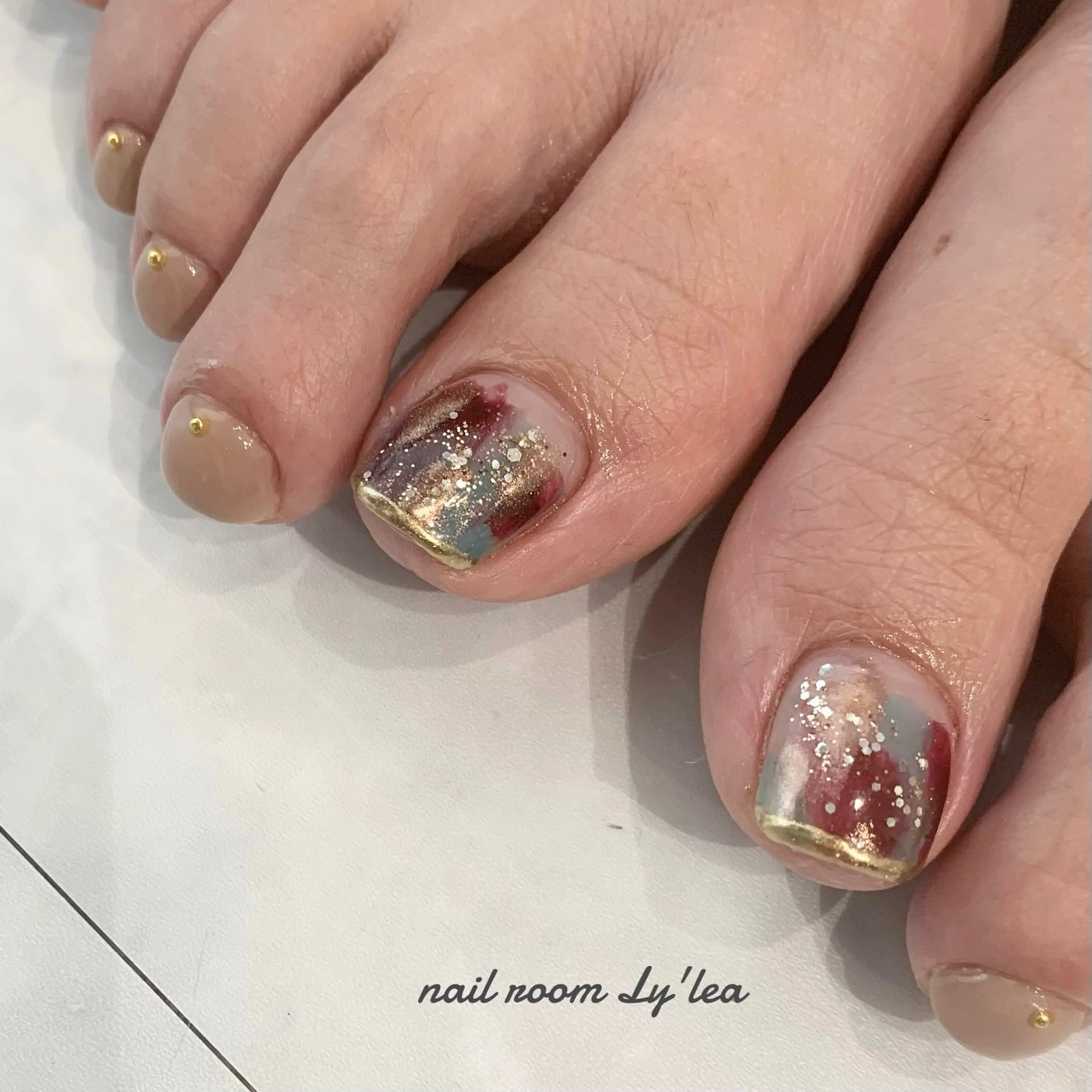 【オフ込み】フットバス付き👣シンプルコース🧲（アート親指のみ）の写真