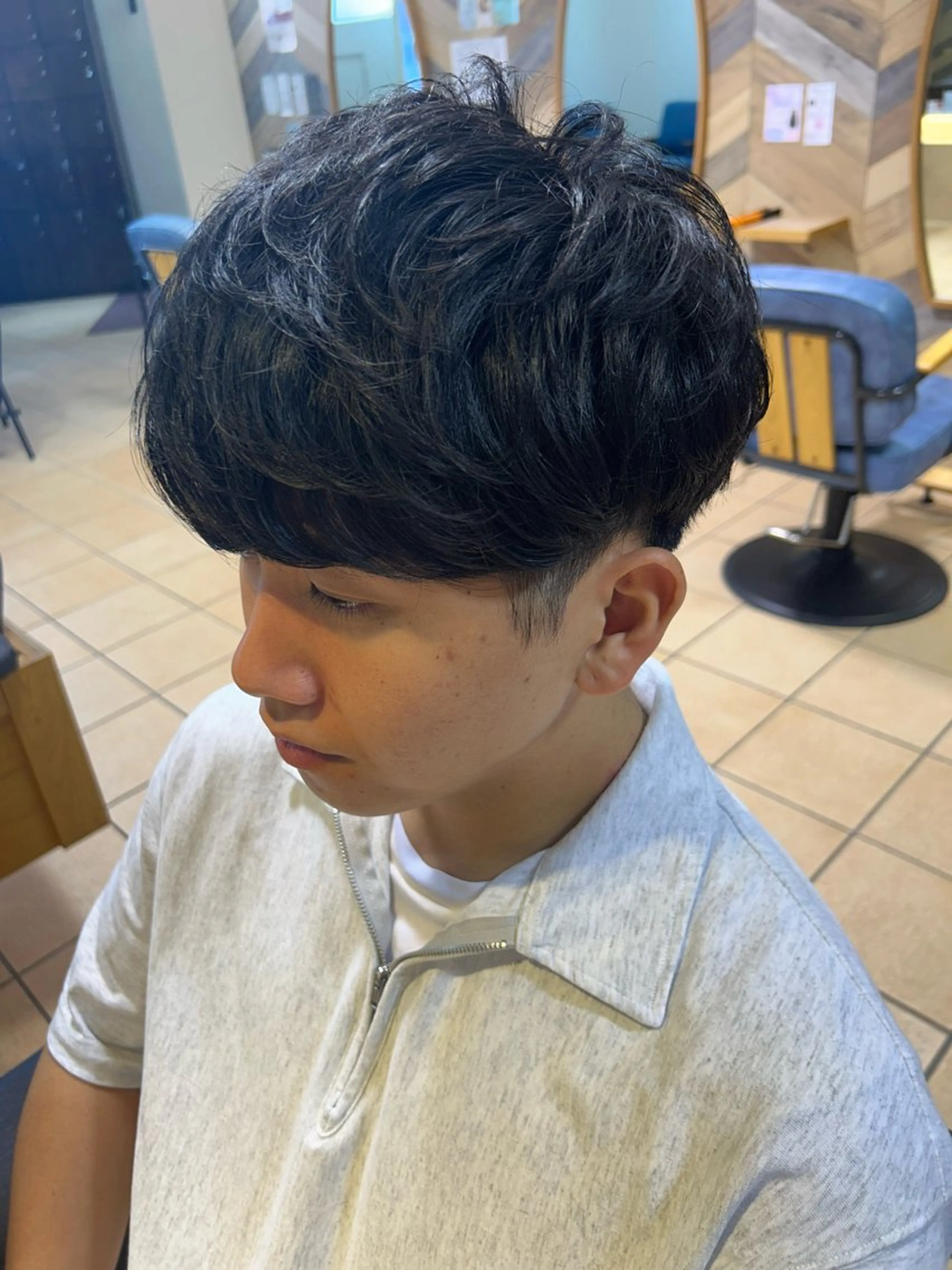 メンズ マッシュ メンズパーマ 宮川 桃英のヘアスタイル