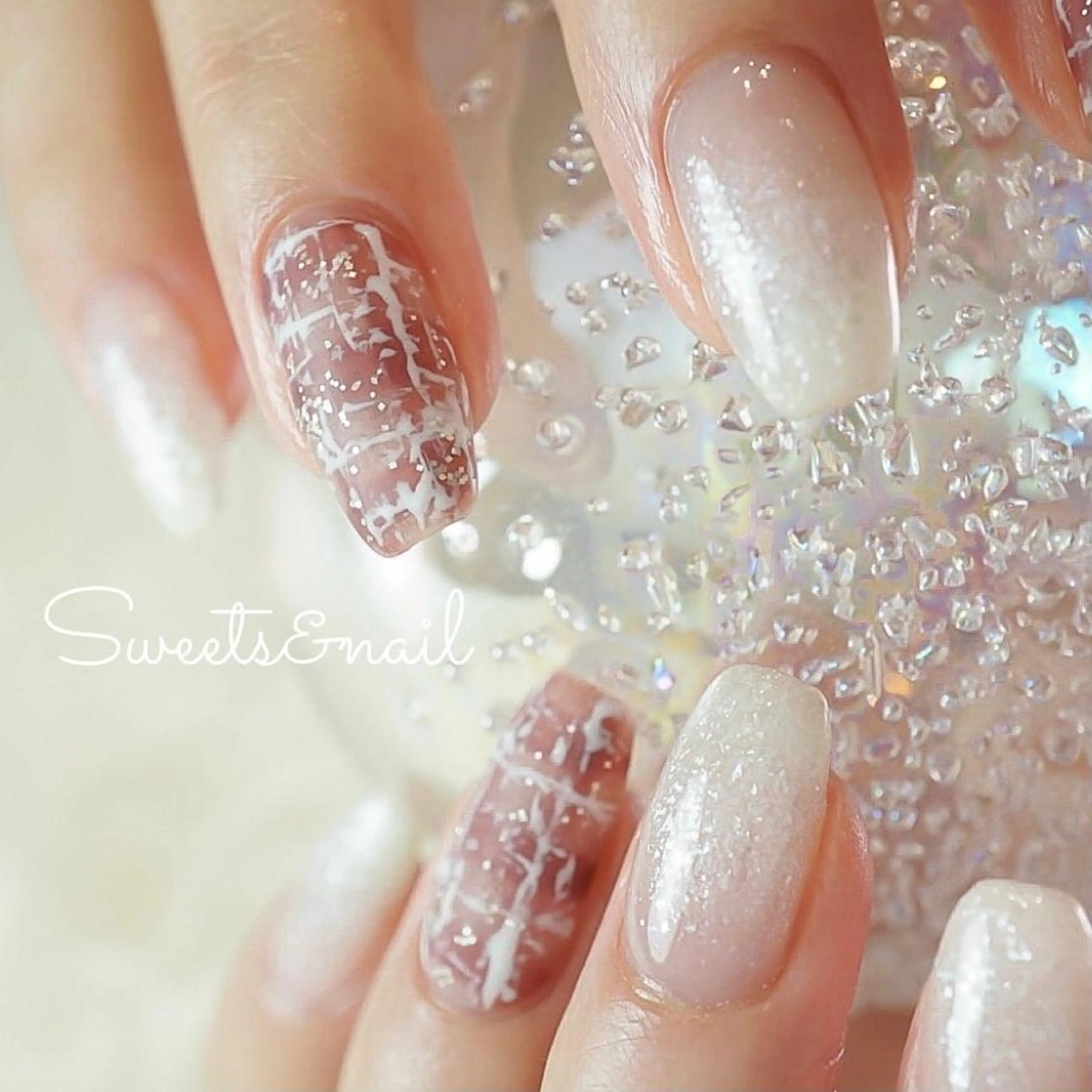 ネイル ガーリー グラデーション キラキラネイル ラメ(グリッター) マットネイル Sweets& nail みなこのネイルデザイン