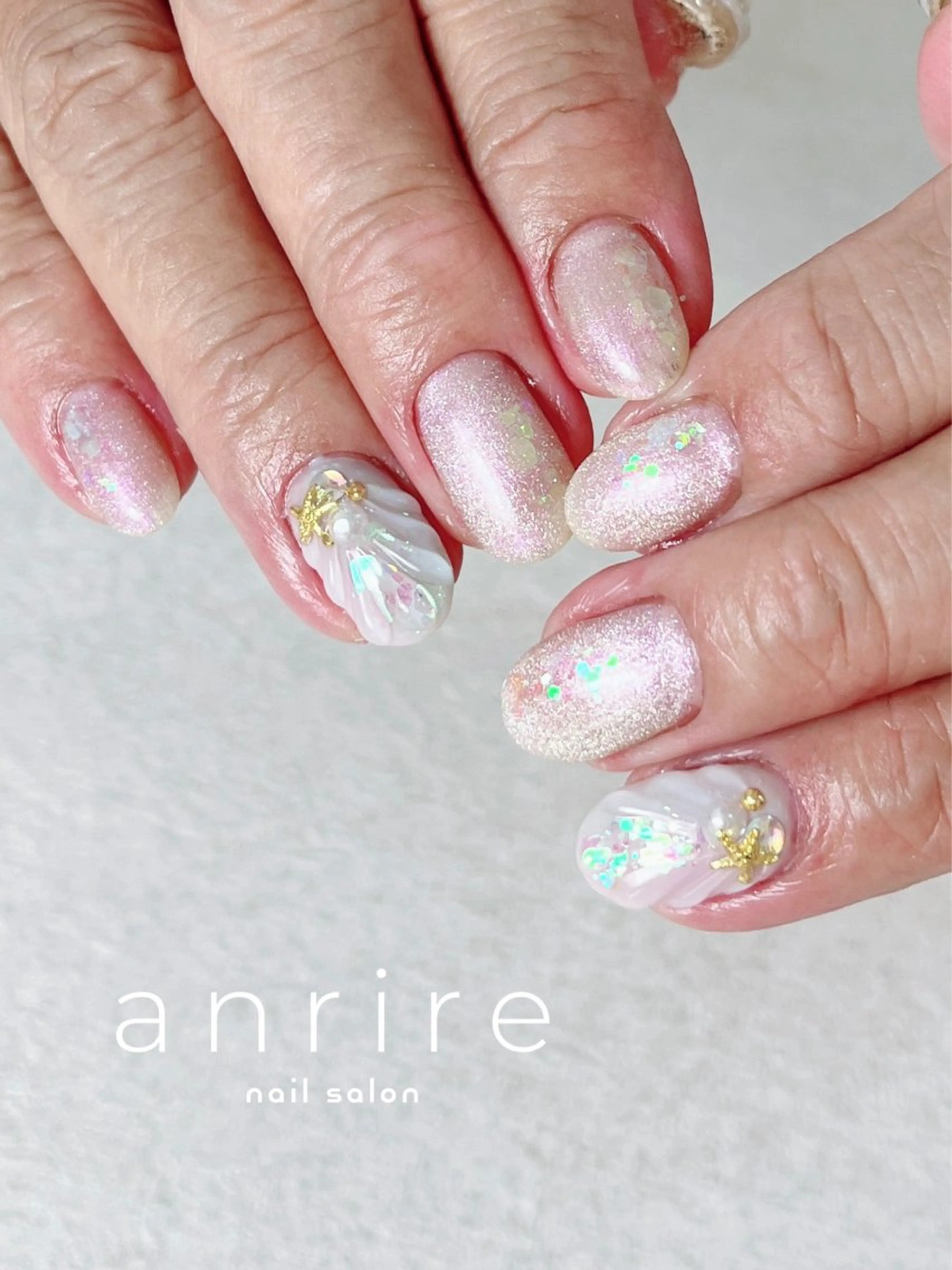 ネイル ブルー ジェルネイル キラキラネイル ラメ(グリッター) マグネットネイル ハンドネイル nail salon anrire〜アンリール〜所属・nailsalon anrireのネイルデザイン