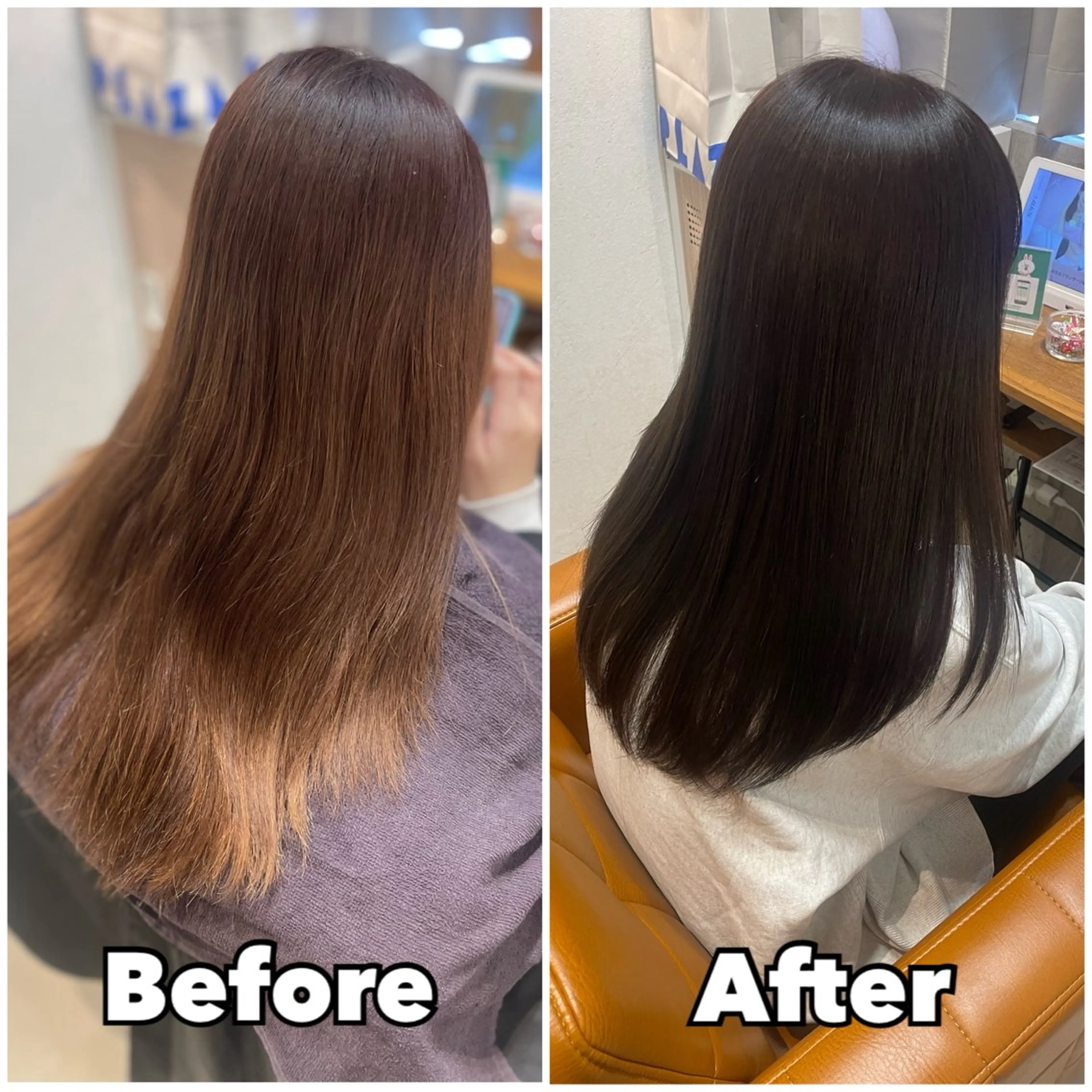 ロング カラー カット ヘアカラー トリートメント 【完全個室】髪質改善 暖色カラー/山崎唯奈のヘアスタイル