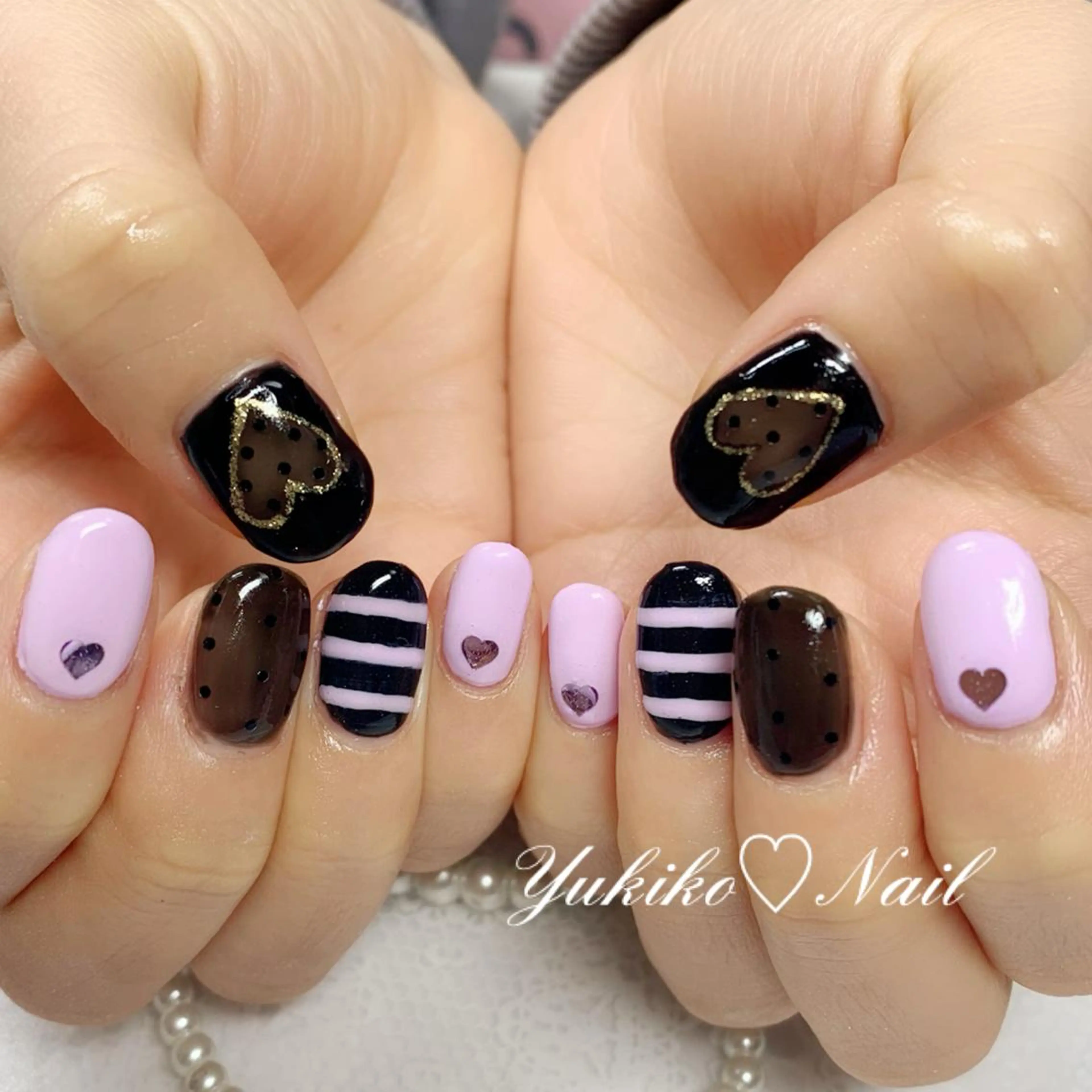 ネイル フットネイル ハート 持ち込み ユキコ ネイルのネイルデザイン