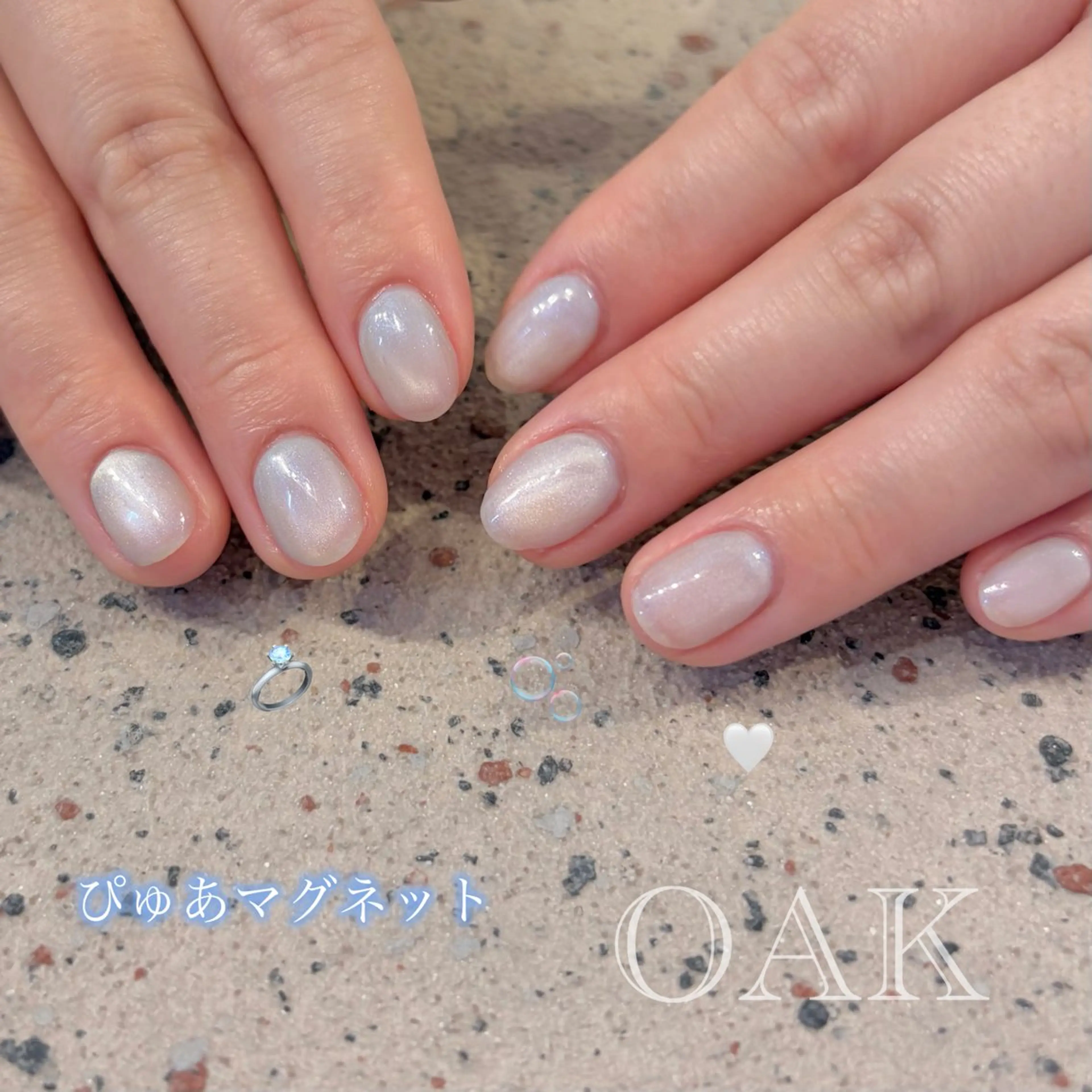 ネイル ラメ(グリッター) マグネットネイル シンプルネイル ハンドネイル MEI 🍑 nail OAKのネイルデザイン