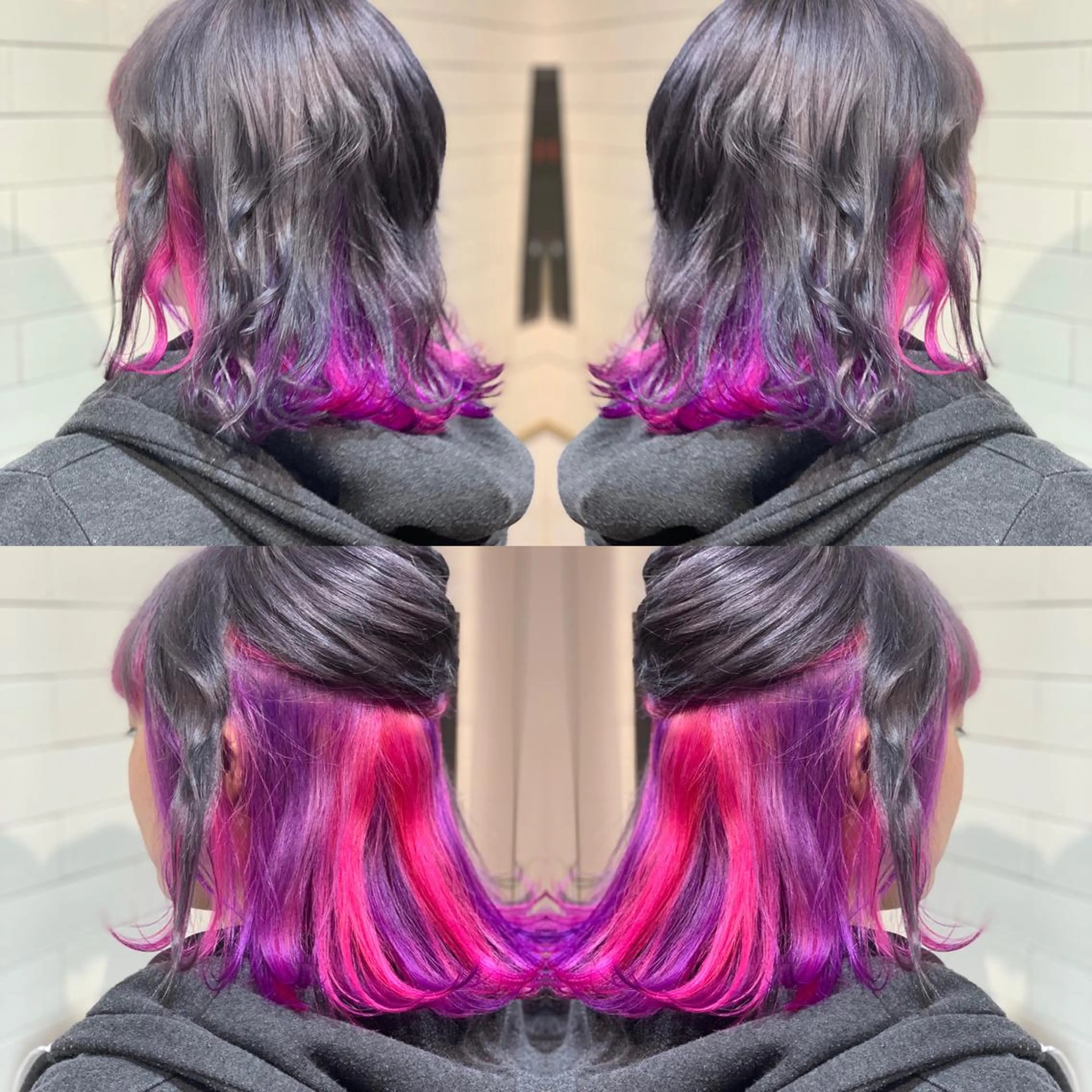 ミディアム カラー ヘアアレンジ 髪質改善×ハイトーン 中田啄也のヘアスタイル