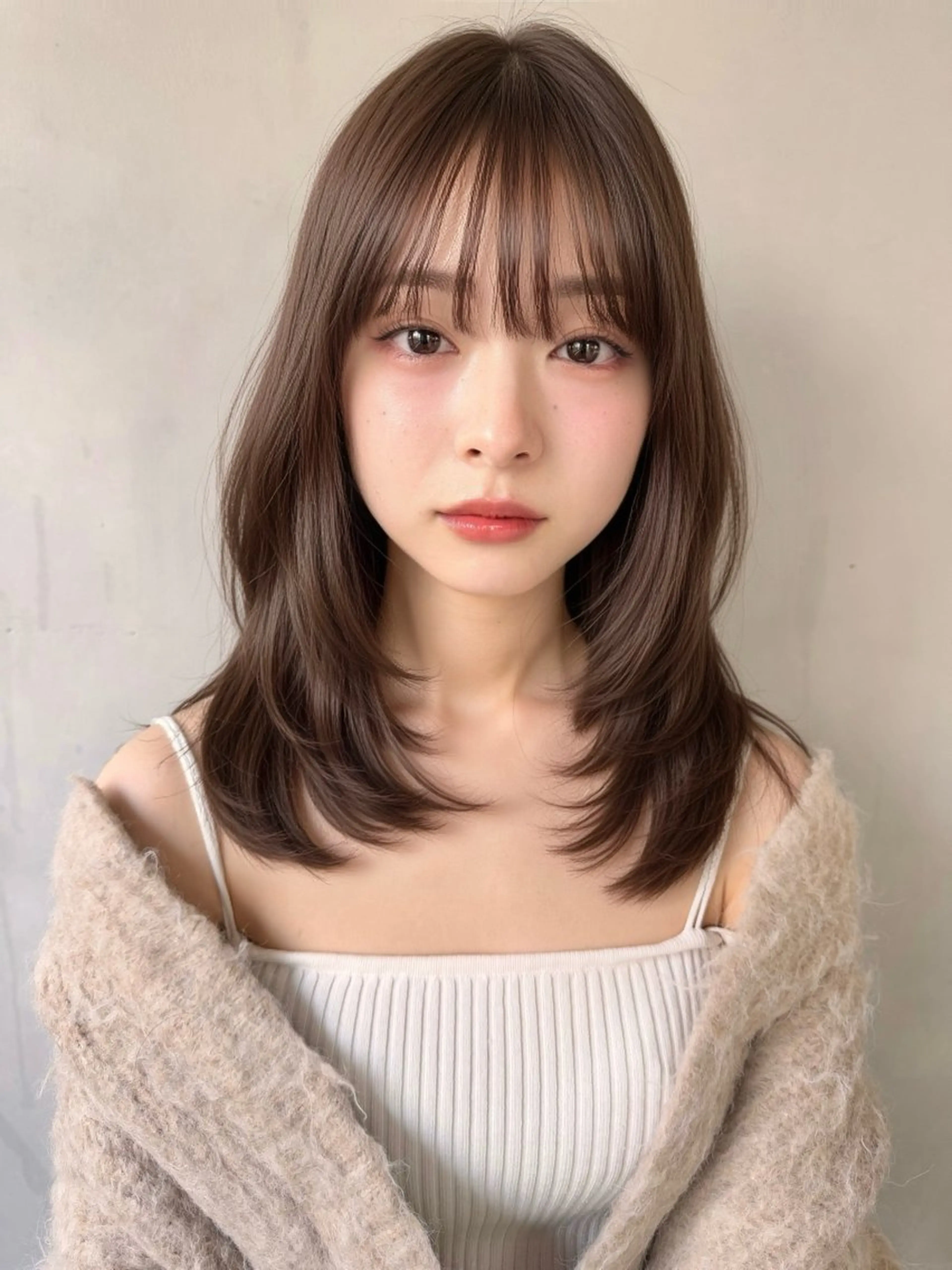 ミディアム レイヤーカット カット ヘアカラー トリートメント SALOWIN表参道ANNEX店所属・表参道🪞垢抜けヘア 🤍mizukiのヘアスタイル