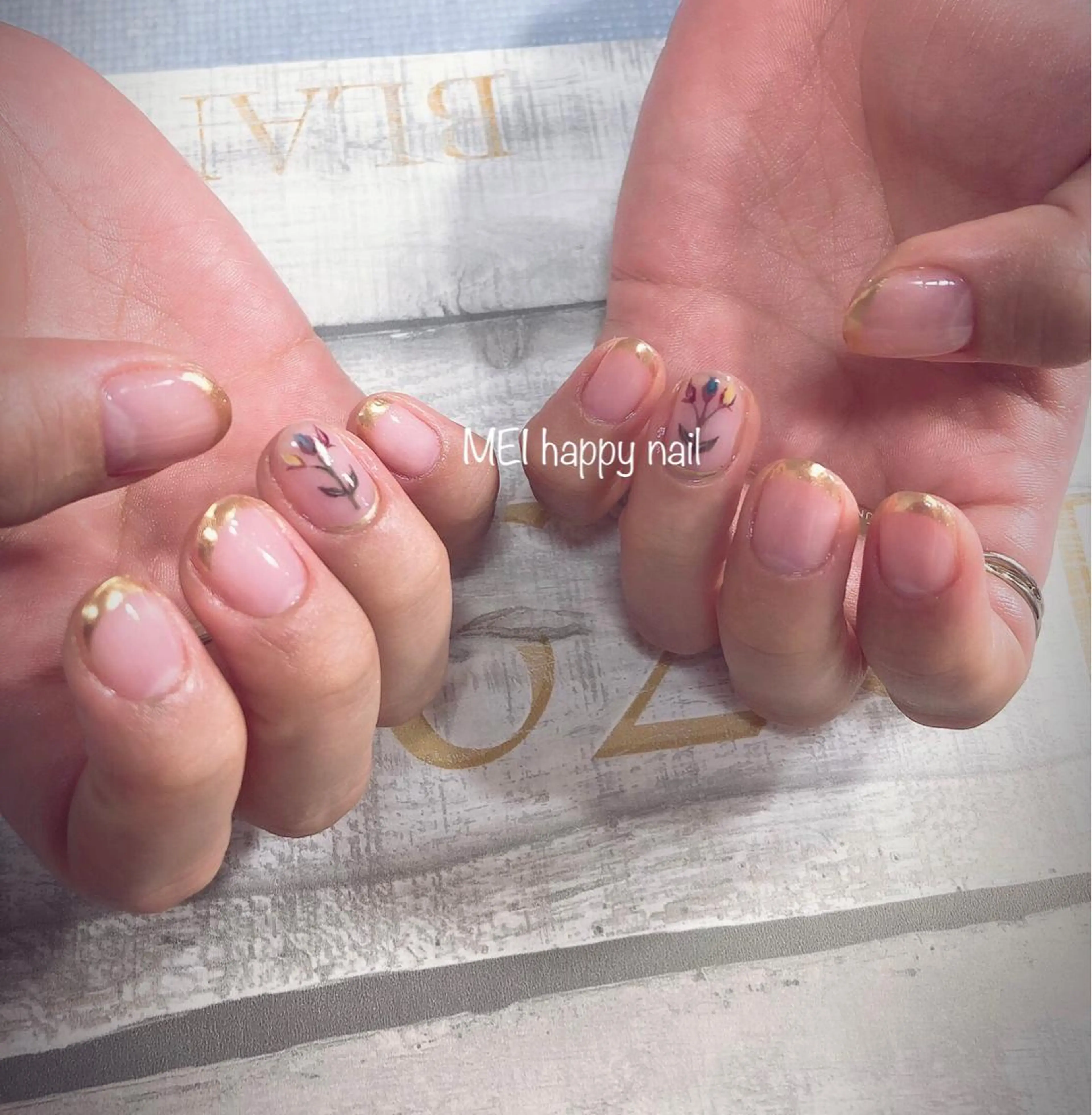 ネイル 北浦和 自爪育成ケアのネイルデザイン