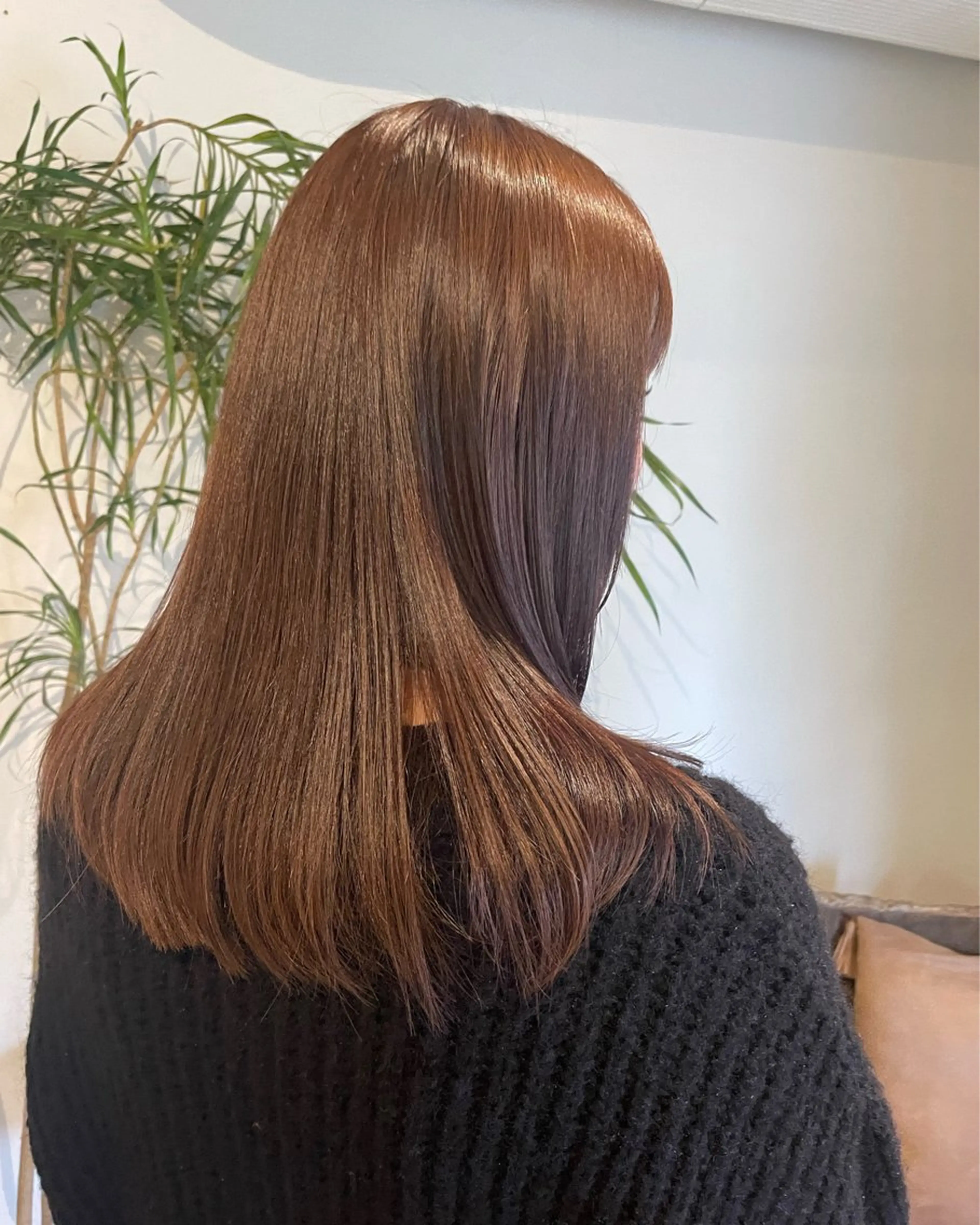 セミロング カラー ブラウンカラー カット ヘアカラー トリートメント HARE 川崎晴佳のヘアスタイル