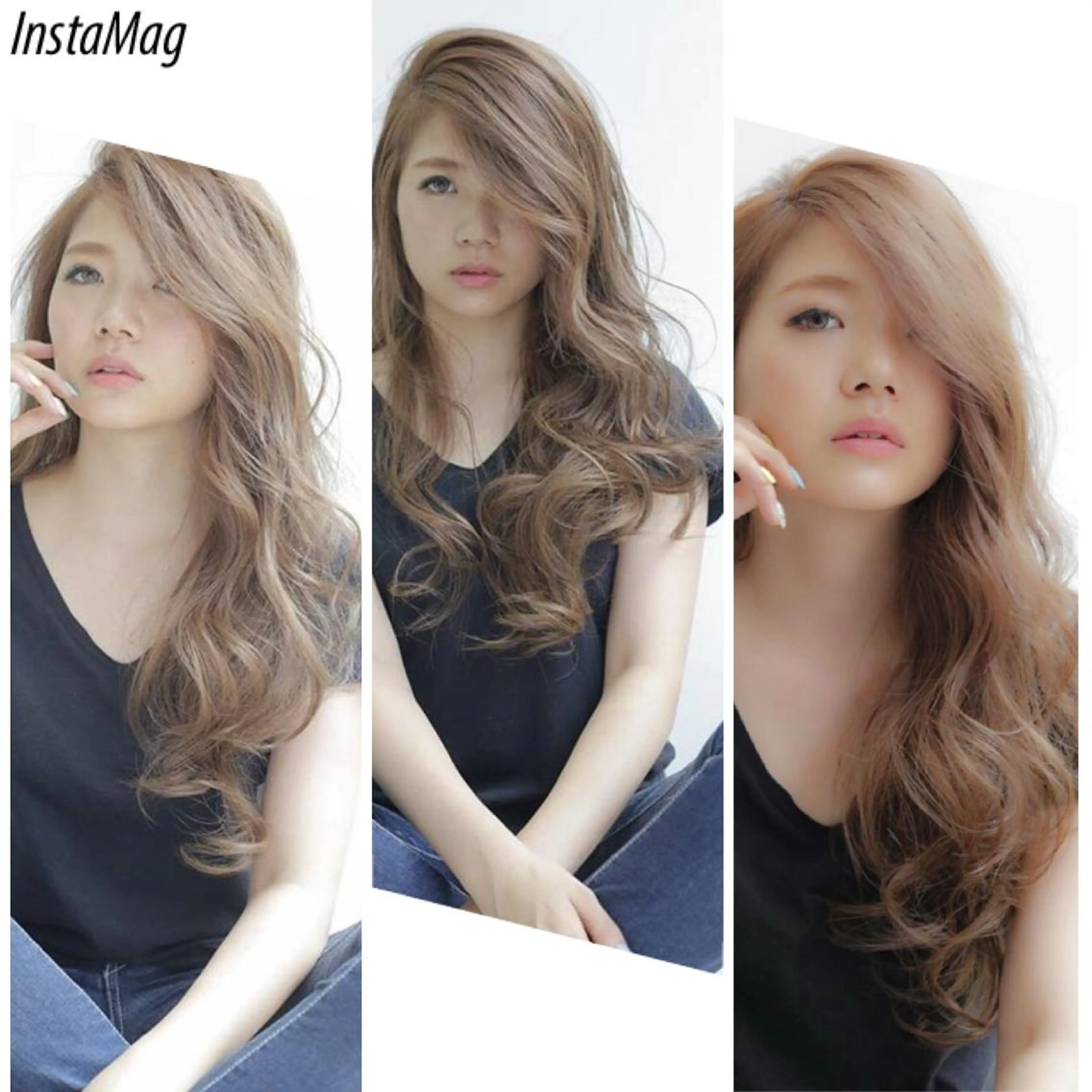 ロング カラー かきあげバング ロング Hair mission【ヘアーミッション】心斎橋所属・エクステ／レイヤー 落合/心斎橋のヘアスタイル