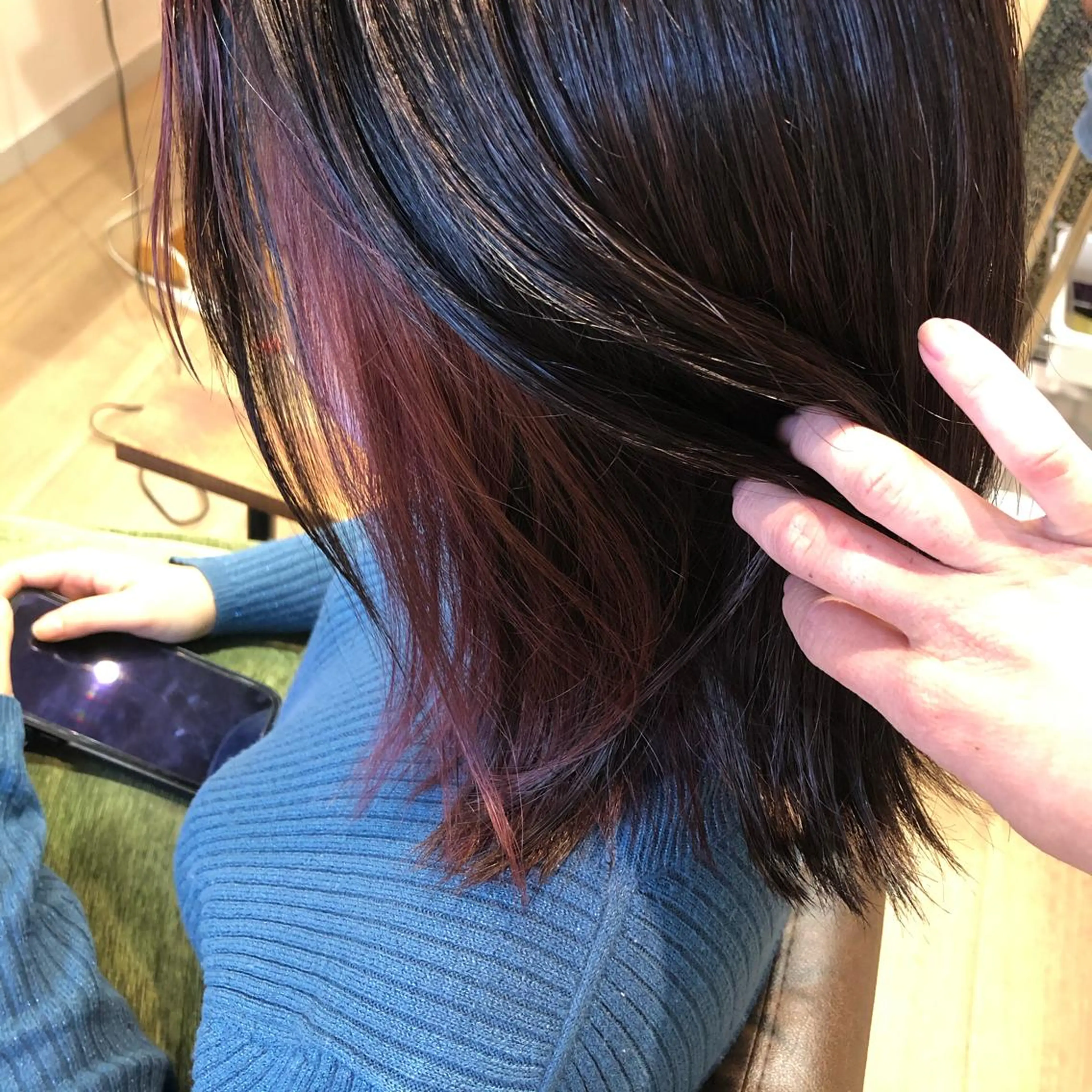 ミディアム カラー ヘアアレンジ なつき/艶ピンク/ girly hairのヘアスタイル