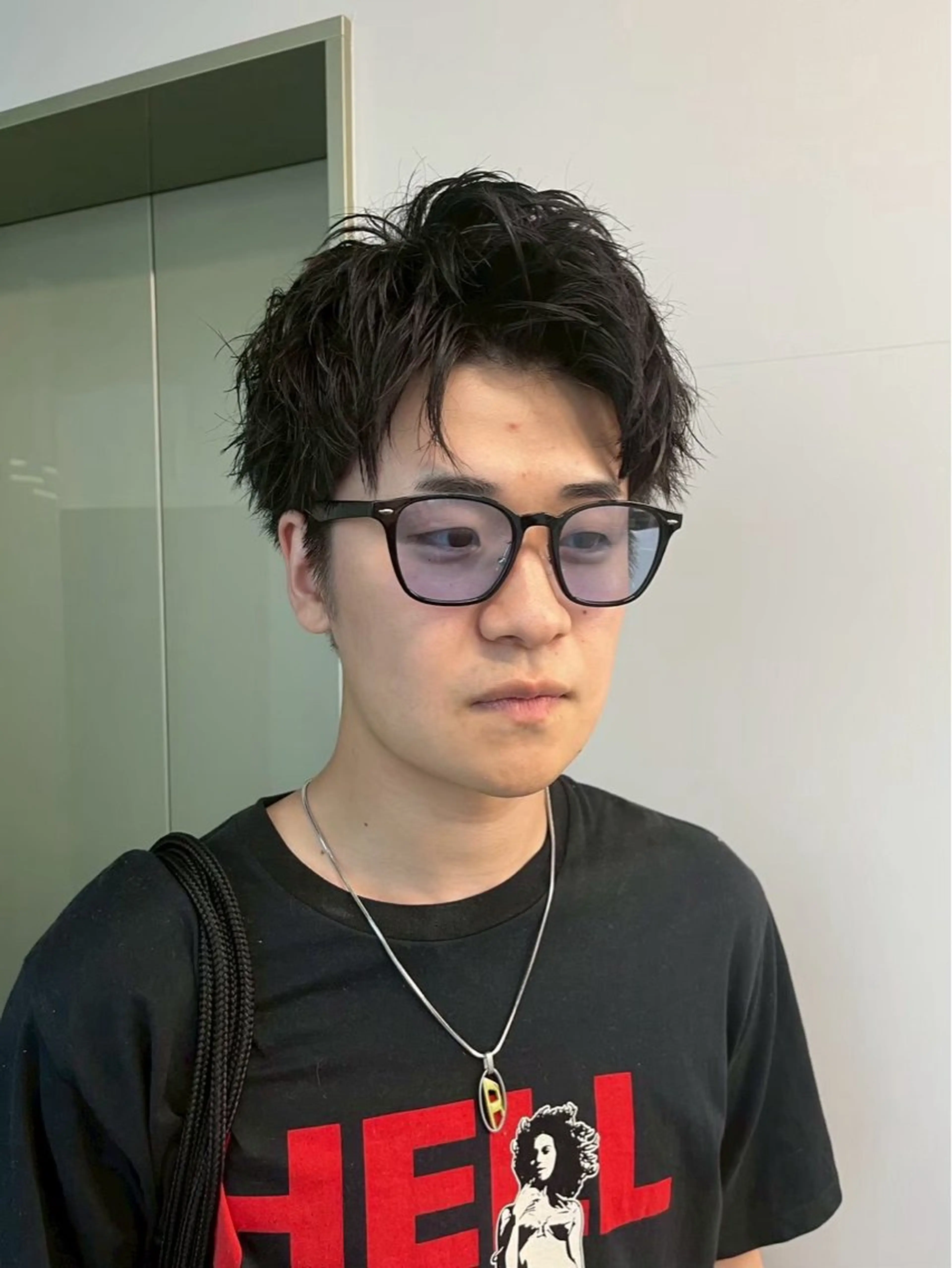 ショート パーマ メンズ アップバング 坂本響 メンズカット/パーマのヘアスタイル