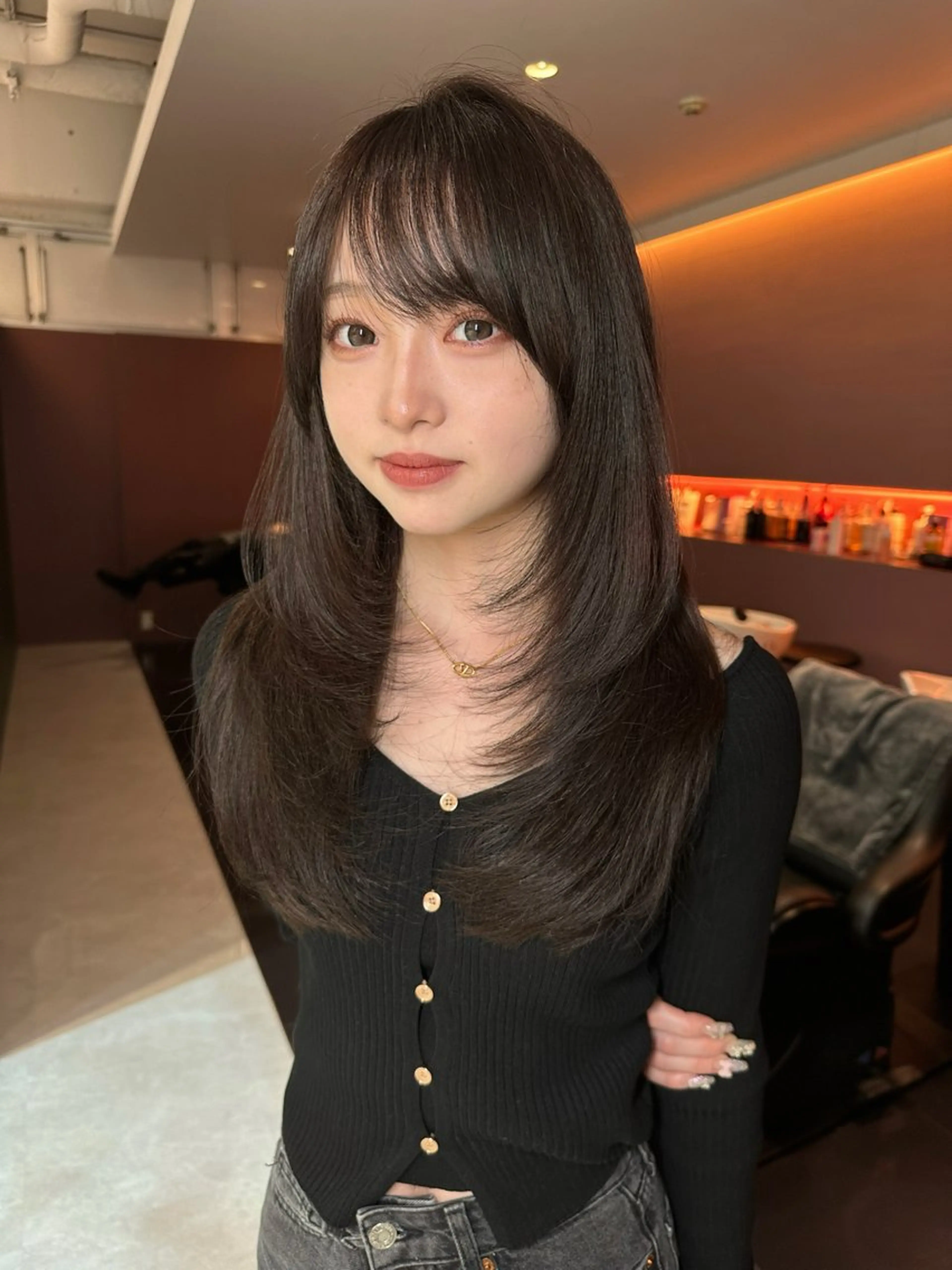 ロング カラー カット トリートメント 韓国レイヤー 似合わせカラーのヘアスタイル