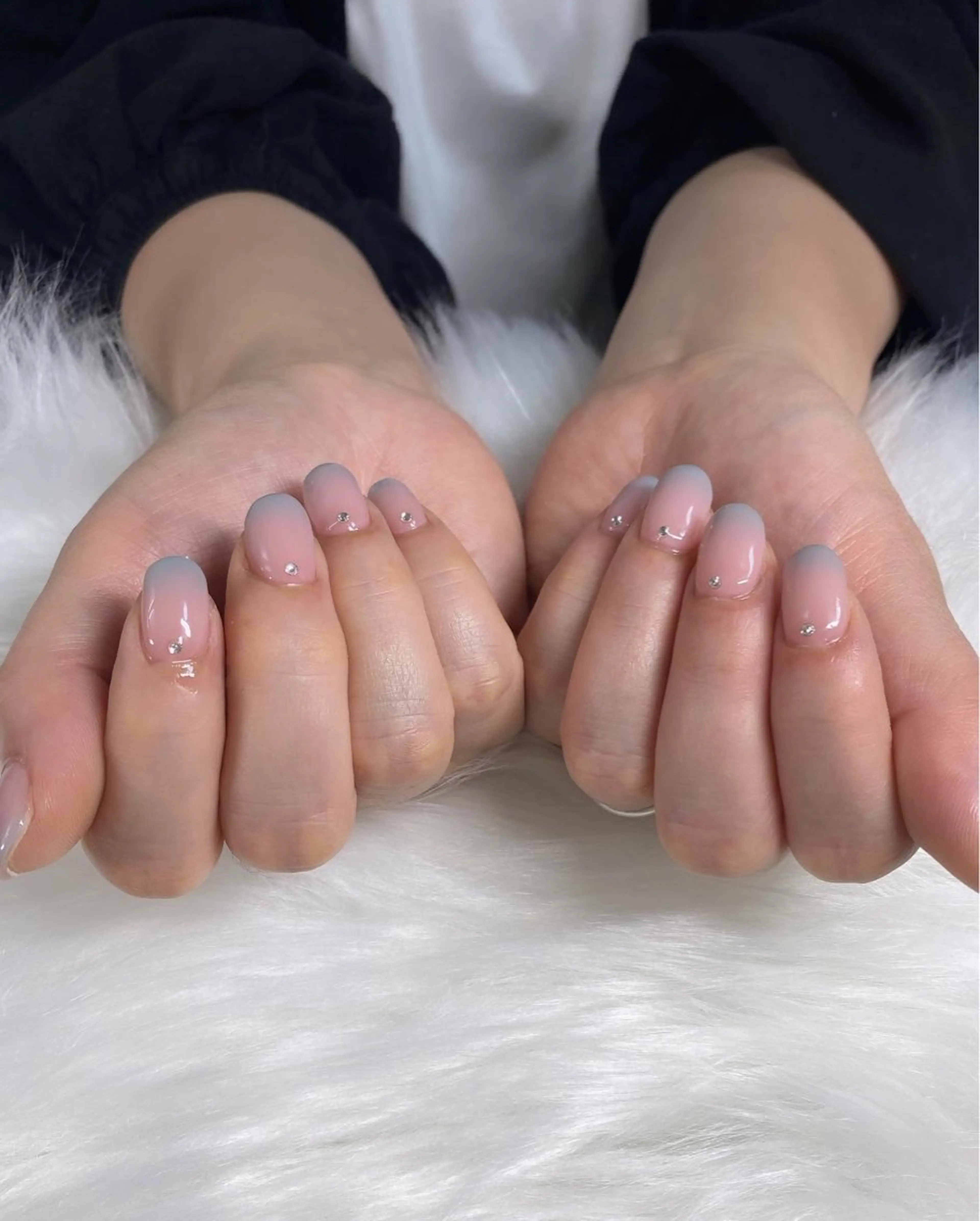 ネイル グラデーション 水色 ピンク デュアス R _宇都宮のネイルデザイン