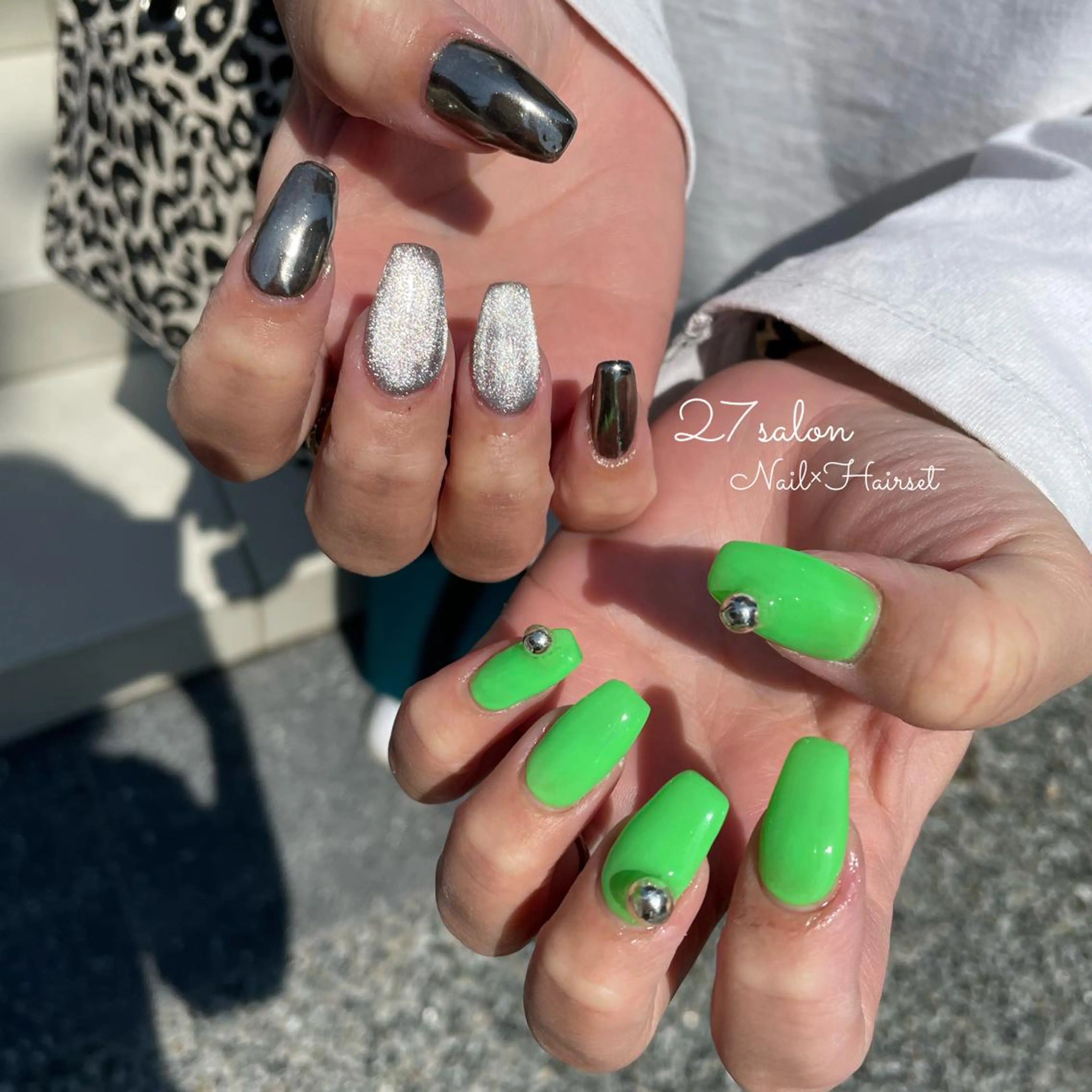 ネイル マグネットネイル ミラーネイル 27salon yuinaのネイルデザイン