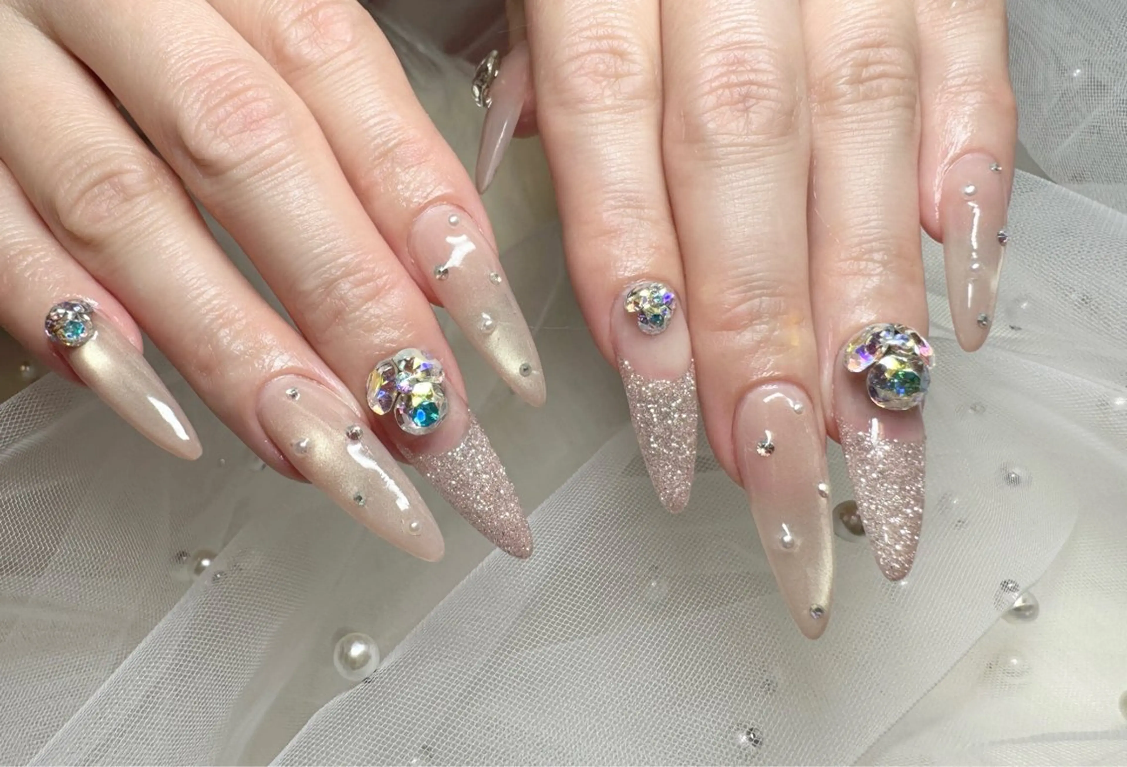 ネイル フラッシュネイル フレンチネイル ジェルネイル キラキラネイル マグネットネイル NAILSALON Nave所属・Nave NAOのネイルデザイン
