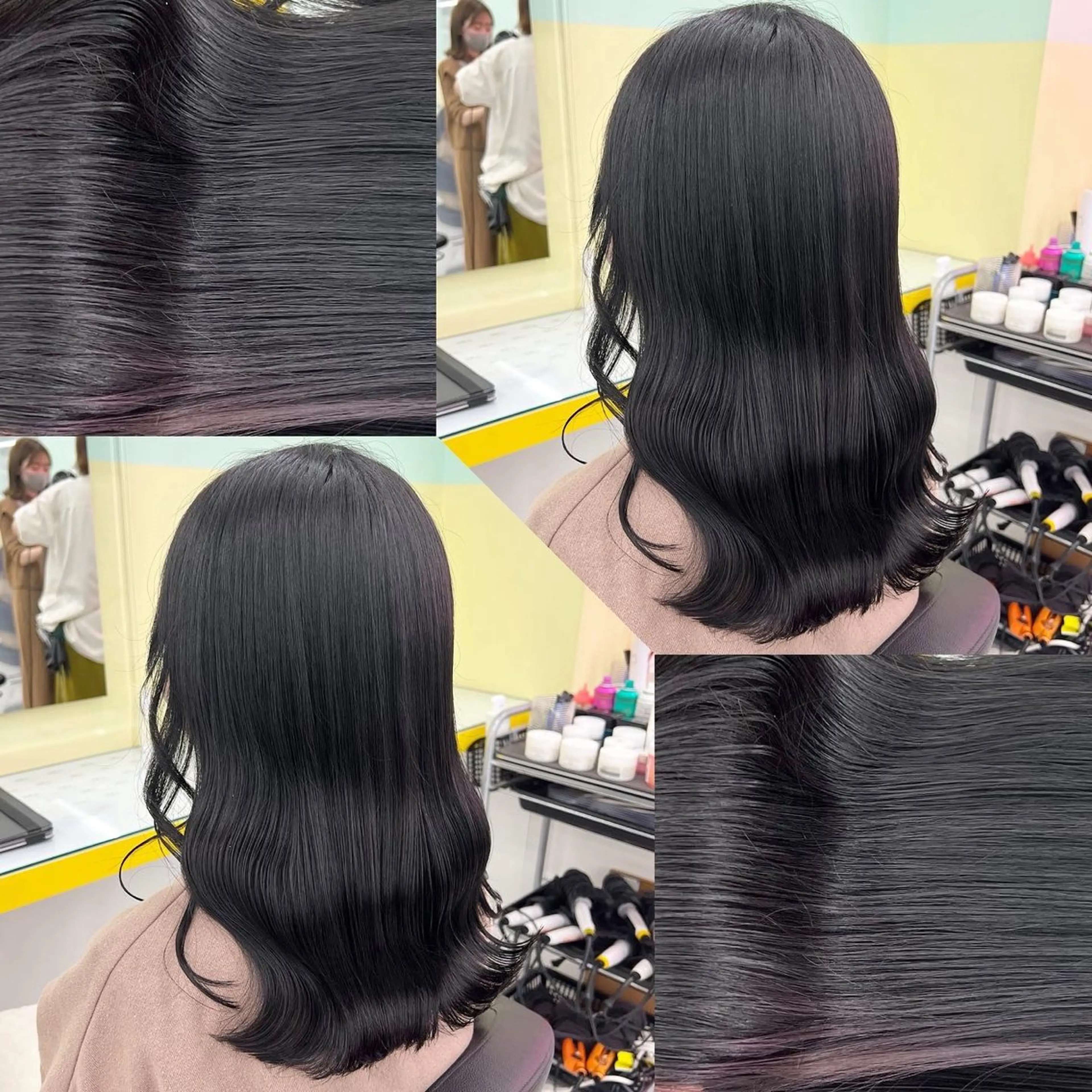 ミディアム カラー ヘアカラー トリートメント ヘッドスパ ヘアセット 韓国風ベージュ🤎 赤みなし🌿横浜🤎のヘアスタイル