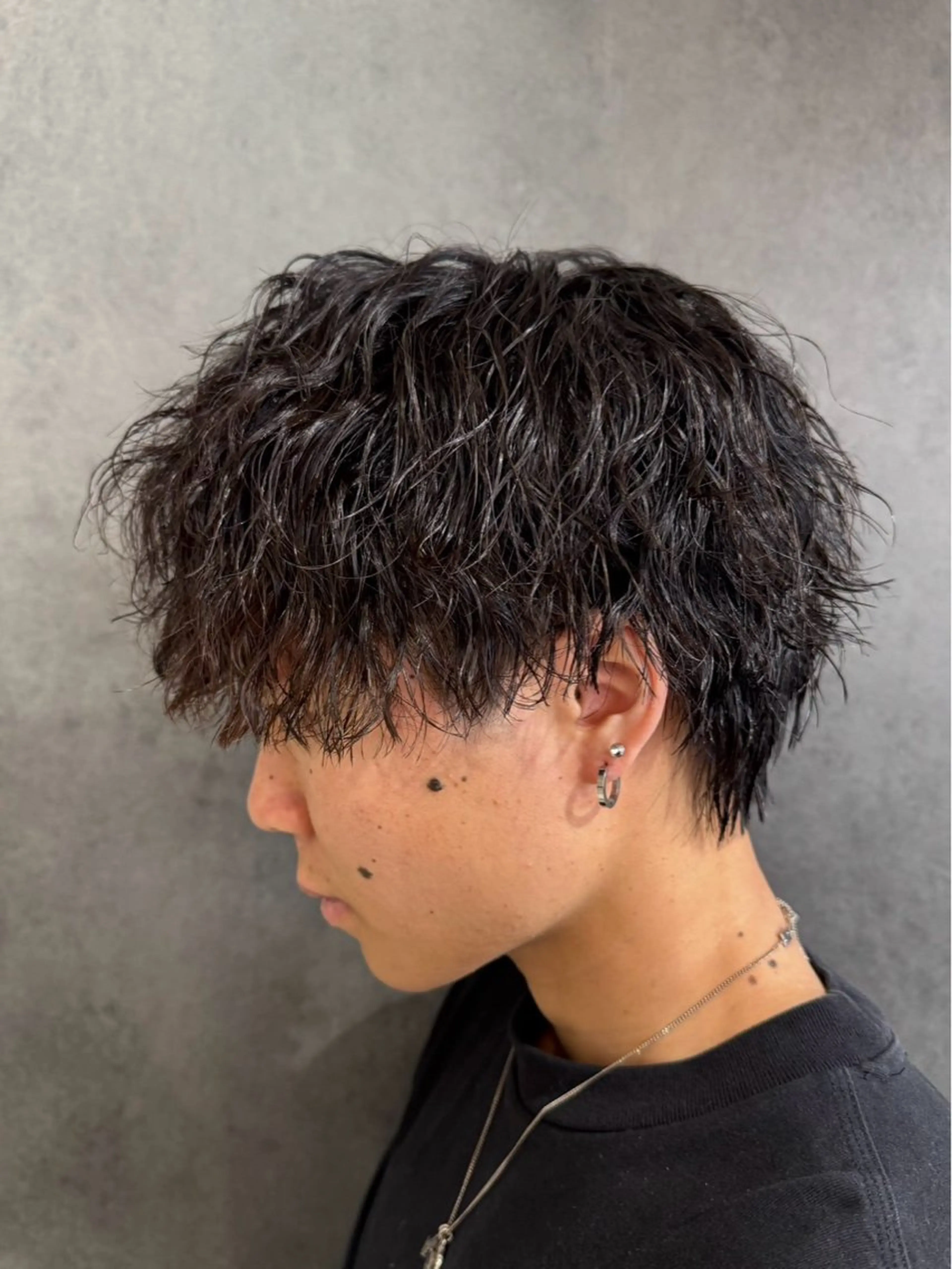 パーマ メンズ パーマ スパイキーショート/ センターパート/奈菜のヘアスタイル