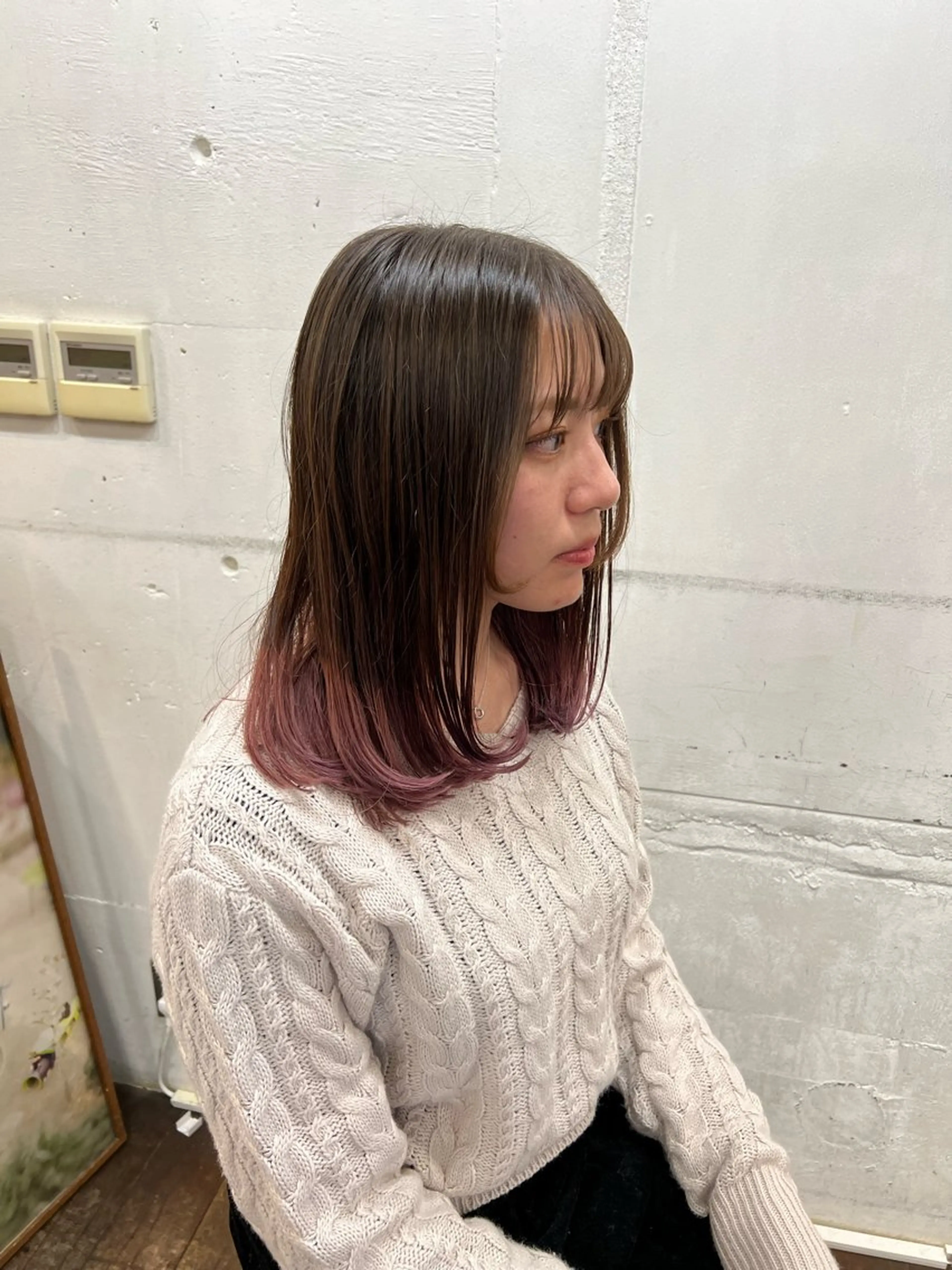 セミロング カラー stance所属・山梨 慶斗のヘアスタイル