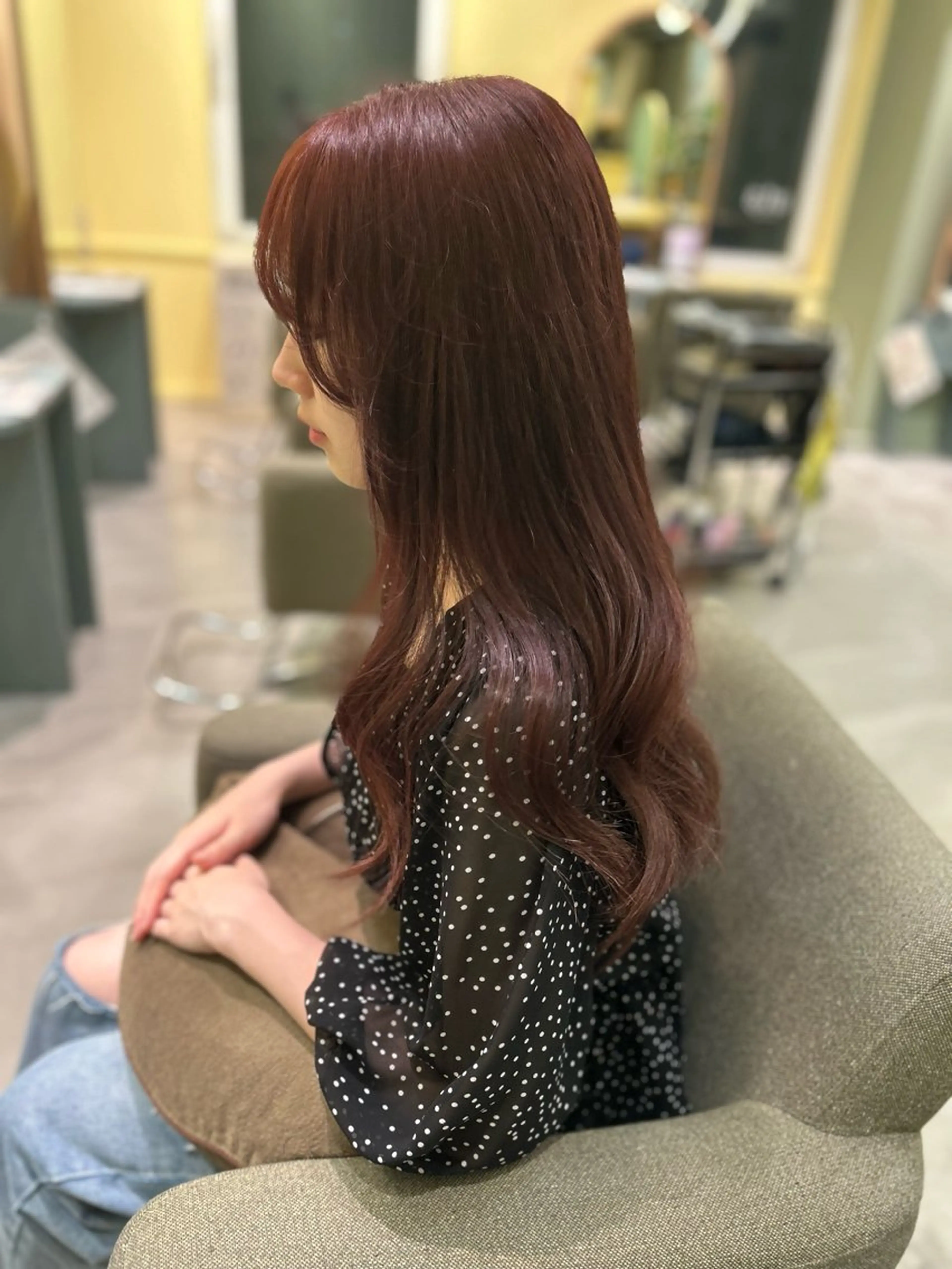 カラー ピンクカラー ピンクパープル 一條 乃亜のヘアスタイル