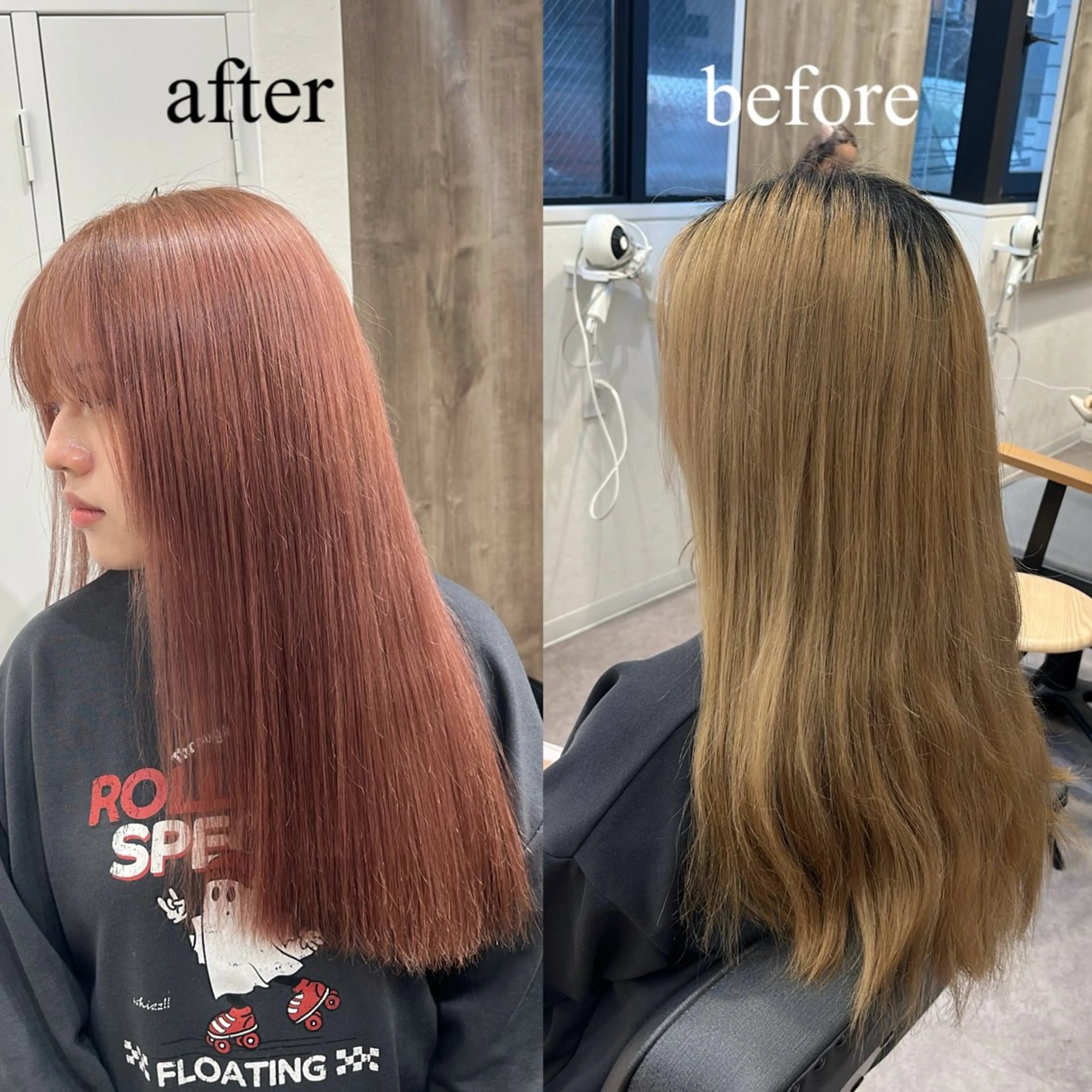 ミディアム カラー アプリコットブラウン ブリーチ ブラウンカラー ケアブリーチ ダブルカラー カット ヘアカラー トリートメント ヘッドスパ カラー/髪質改善スペ シャリスト宮本　伸一のヘアスタイル