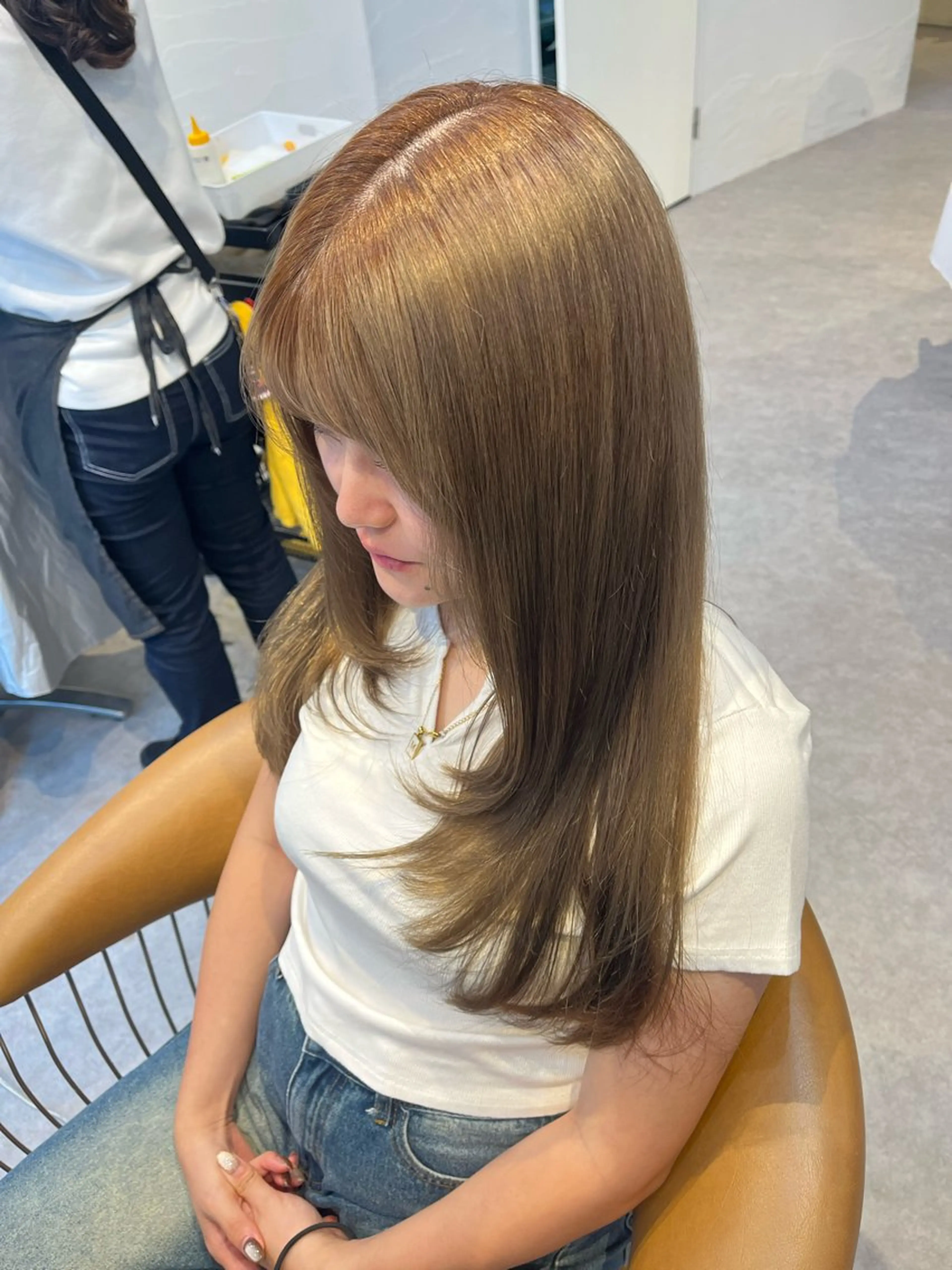 ロング カラー レイヤーカット カット ヘアカラー トリートメント うしだ かおるのヘアスタイル