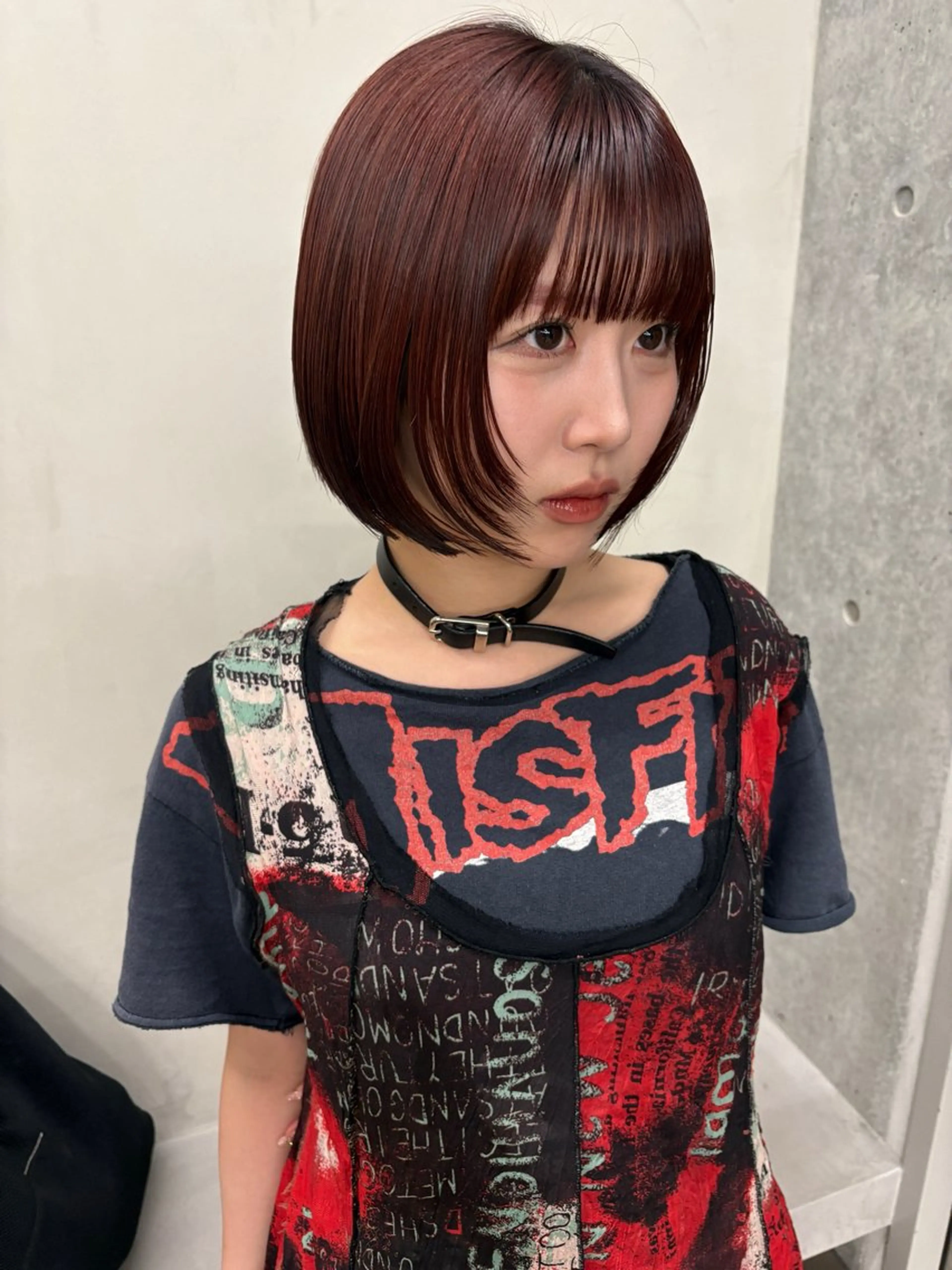 ショート カラー ブリーチ ダブルカラー ブリーチなしカラー レッドカラー ボブ カット ヘアカラー yuuna/ ハッシュカット🎀のヘアスタイル