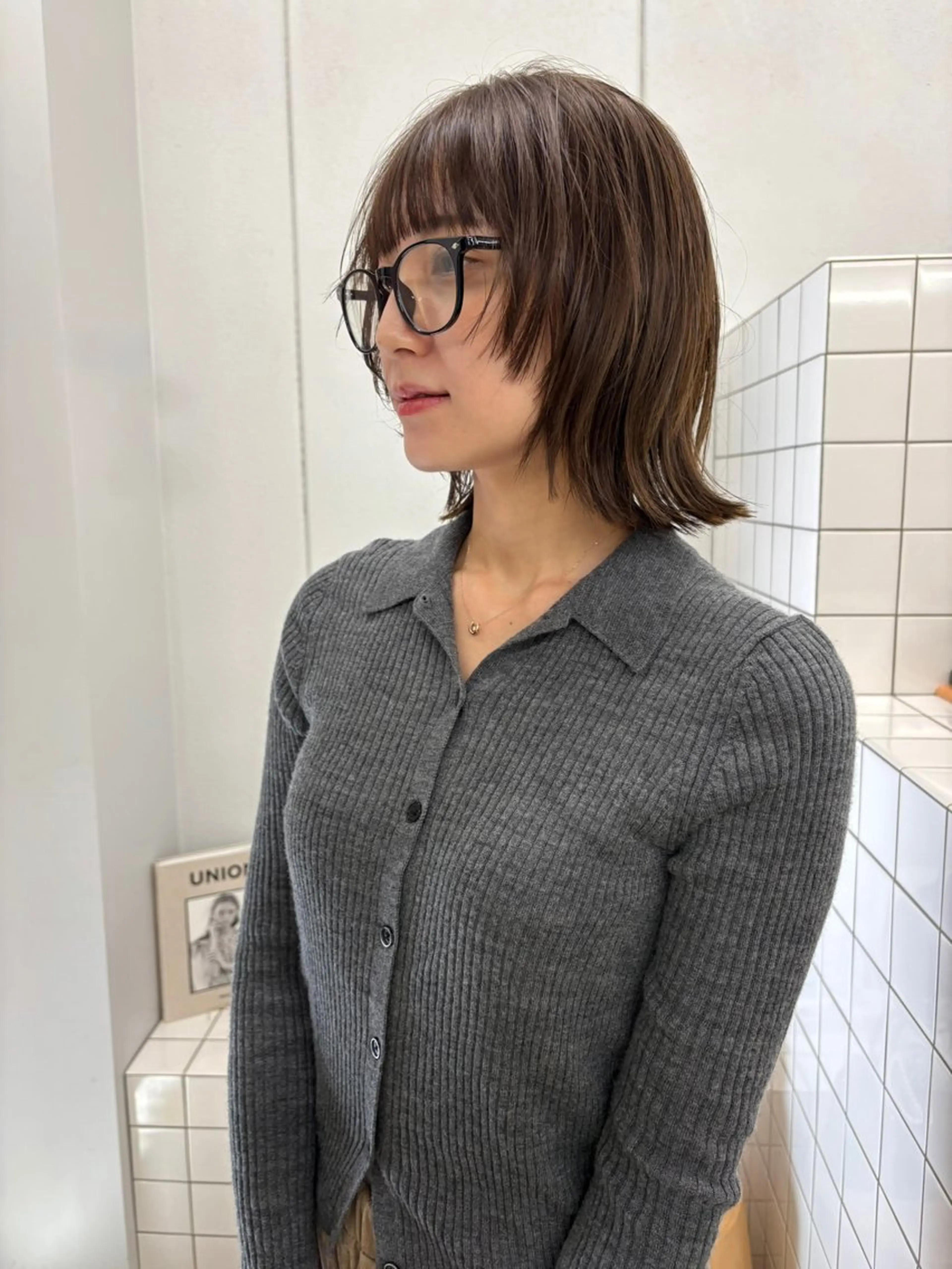 ミディアム カット ヘアカラー 細川 夕利亜のヘアスタイル