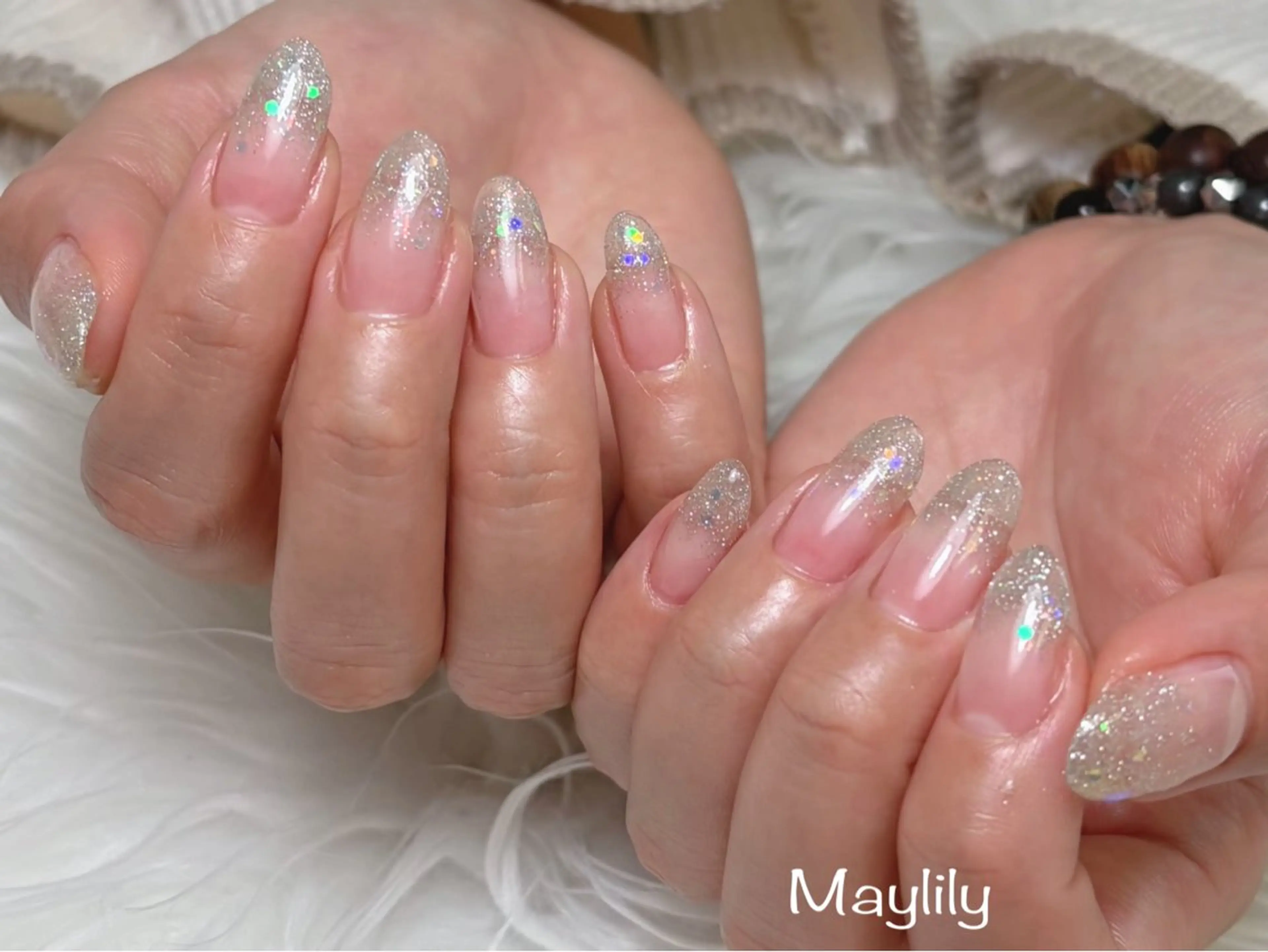 ネイル グラデーション ラメ(グリッター) ラメグラデーション ハンドネイル Nail care salon Maylily所属・Nail salon Maylilyのネイルデザイン