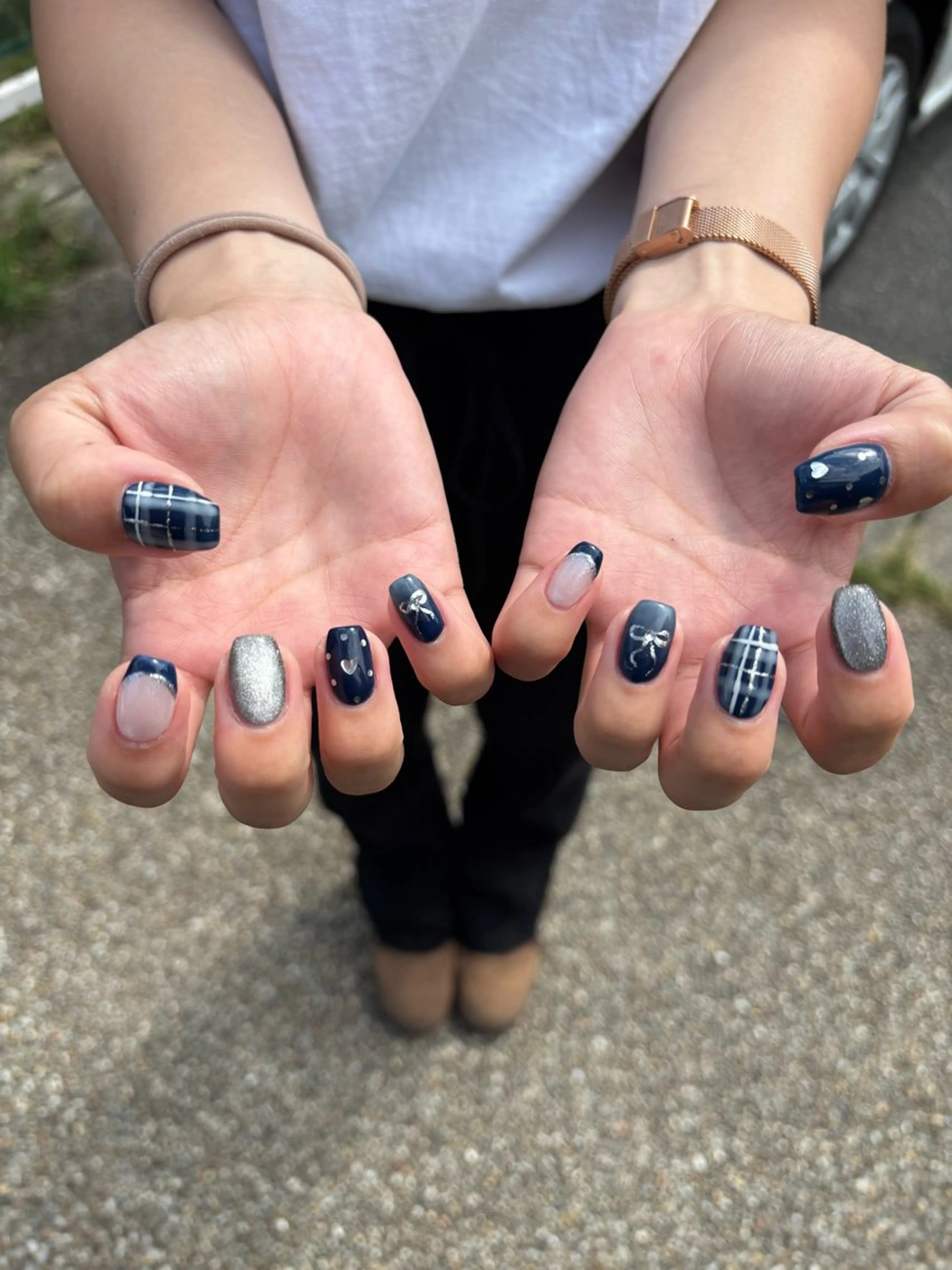 ネイル ネイビー 門真市ネイルサロン♡ KUMI.HANAのネイルデザイン