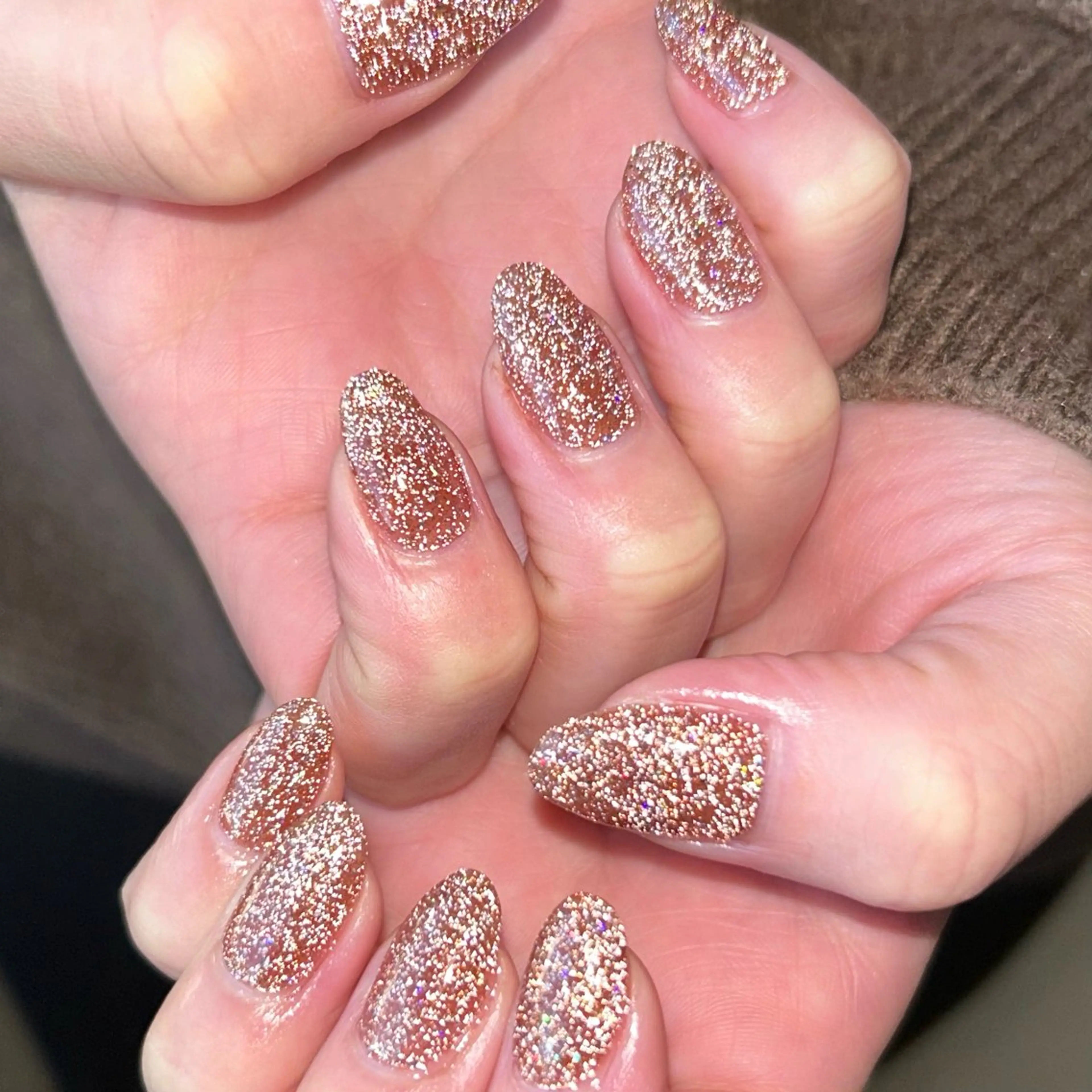 ネイル ブラウン フラッシュネイル ハンドネイル ユイットジョアーズ宇都宮所属・sato/ ユイットジョアーズのネイルデザイン