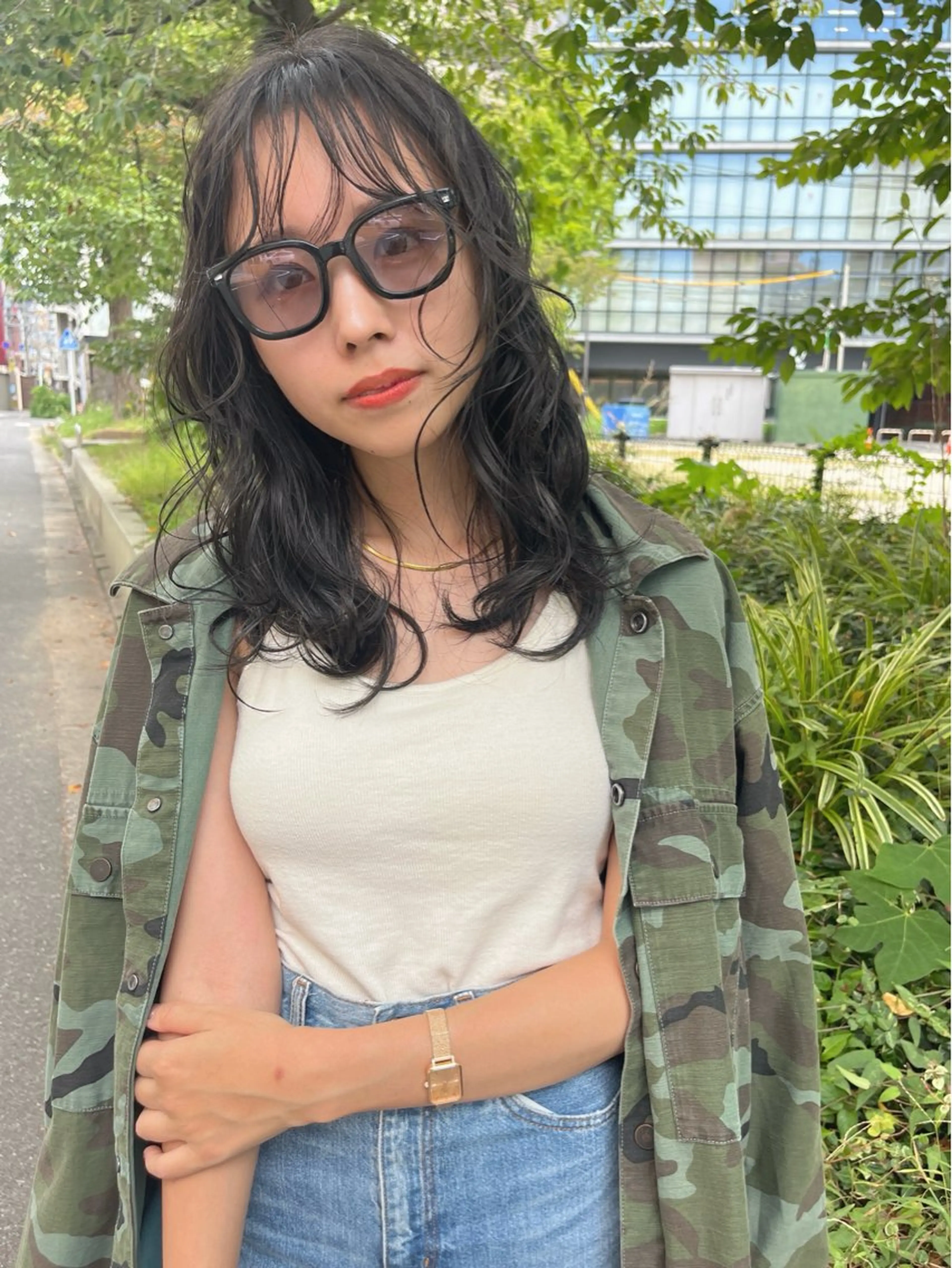 ミディアム カラー パーマ ヘアアレンジ ミディアムパーマ ブリーチ ケアブリーチ デザインカラー ダブルカラー umu.［韓国ヘア /レイヤーカット］のヘアスタイル