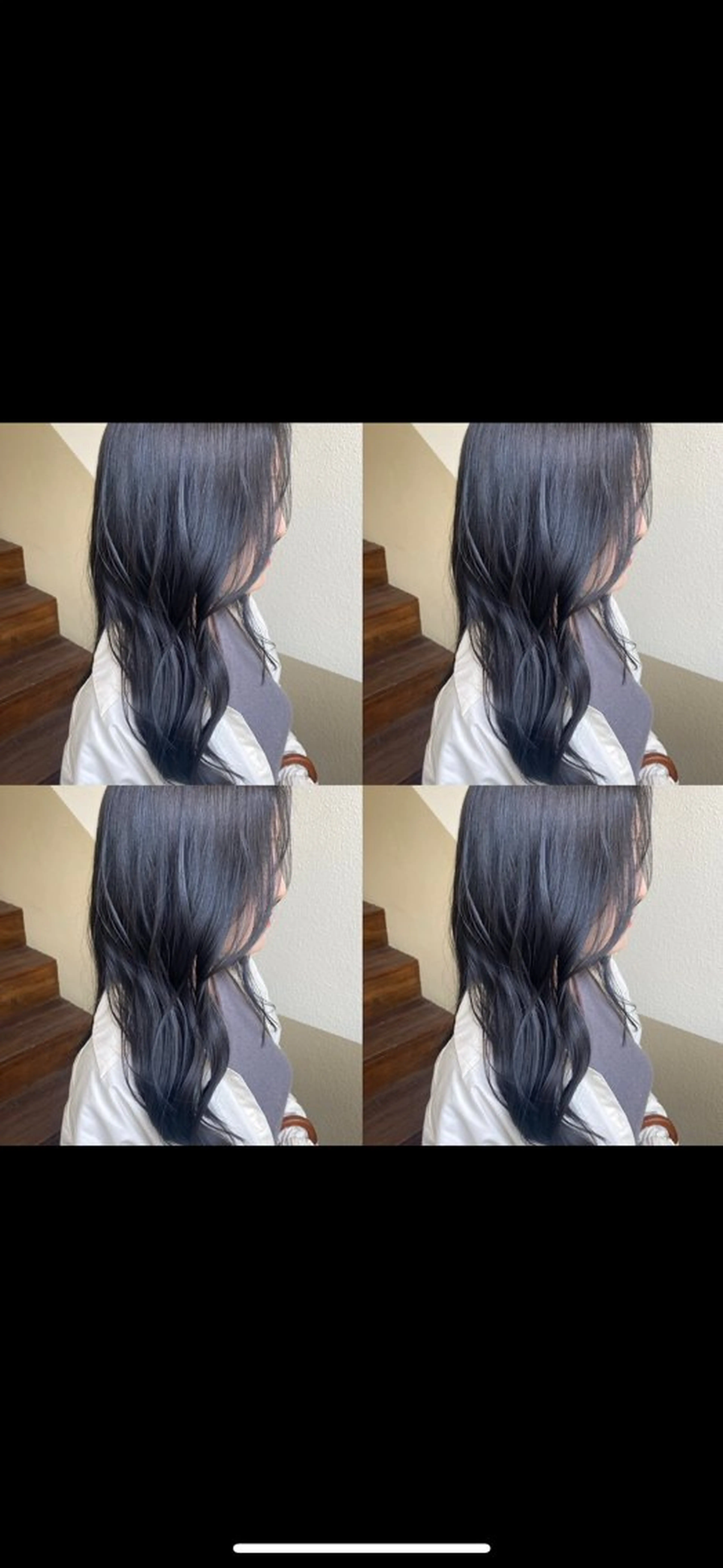 カラー 黒髪 ブルーカラー ブルーブラック ヘアカラー RuedeNoel/ 西川 絢音のヘアスタイル